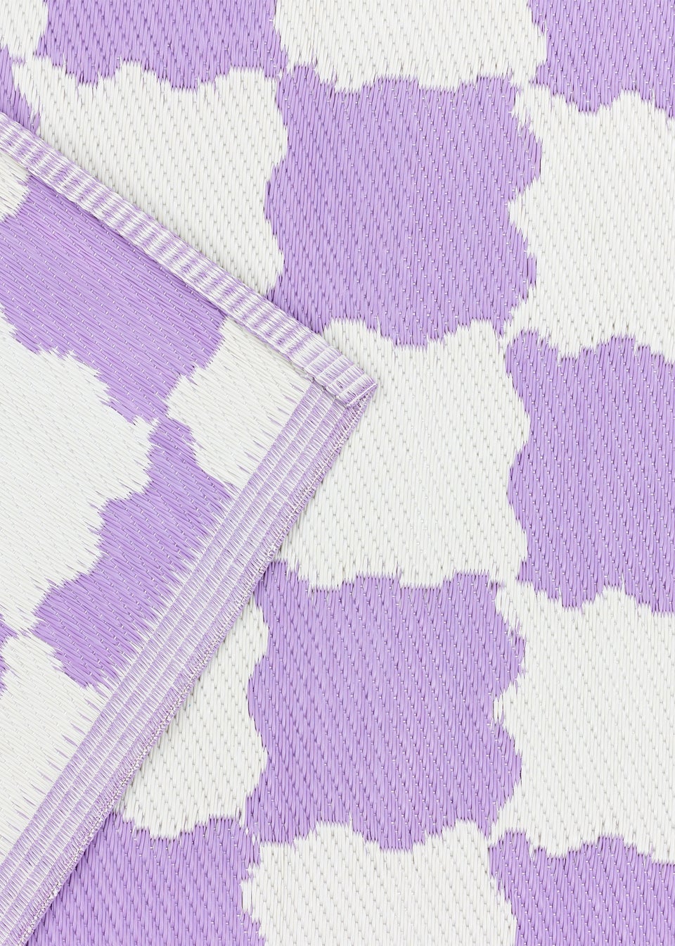 furn. Lilac Check Outdoor 100% Recycled Rug (120 x 180cm)