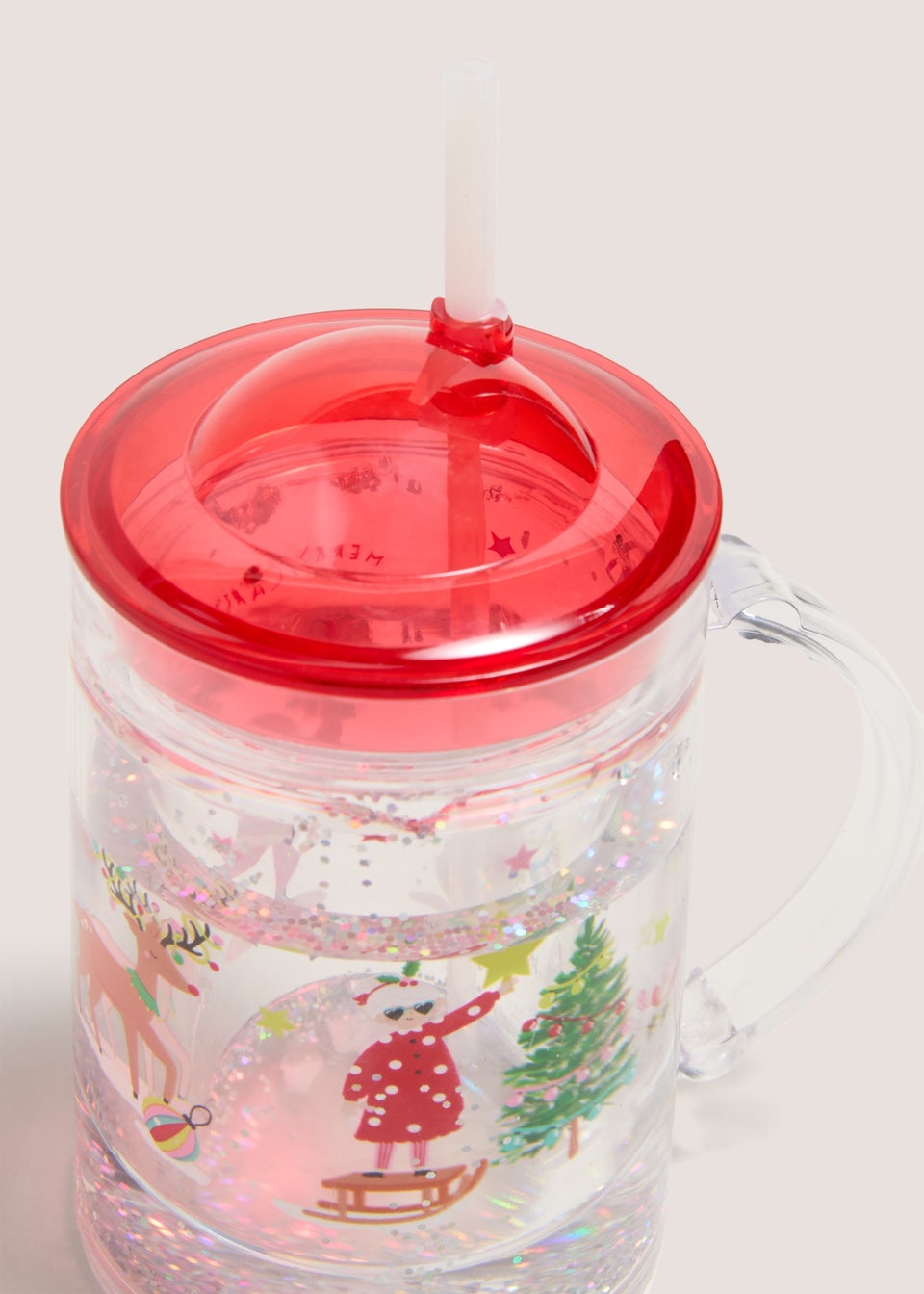 Red Christmas Glitter Tumbler