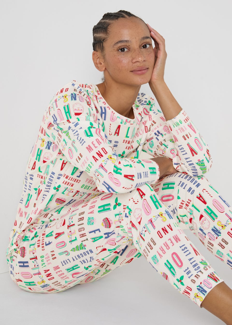 Cream Family Christmas Pyjama Set Matalan