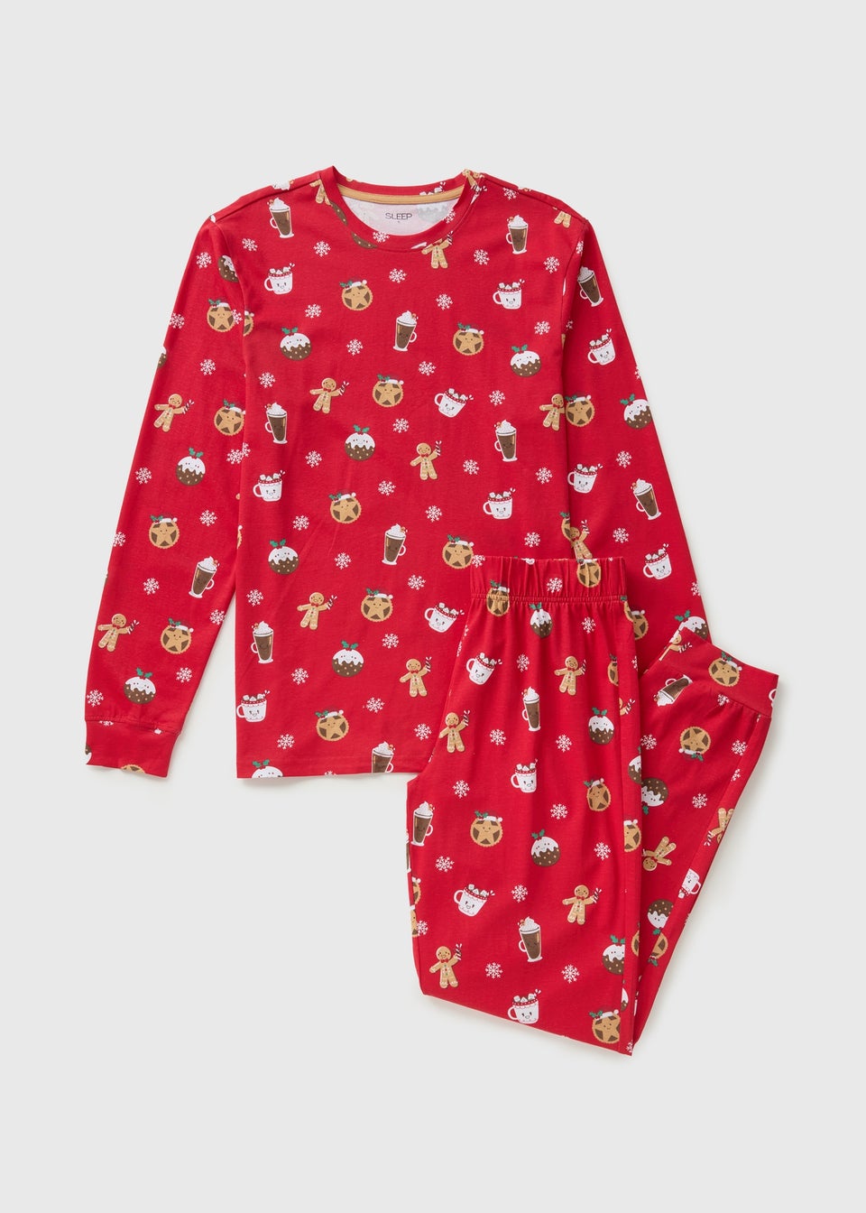 Red Christmas Gingerbread Pyjama Set