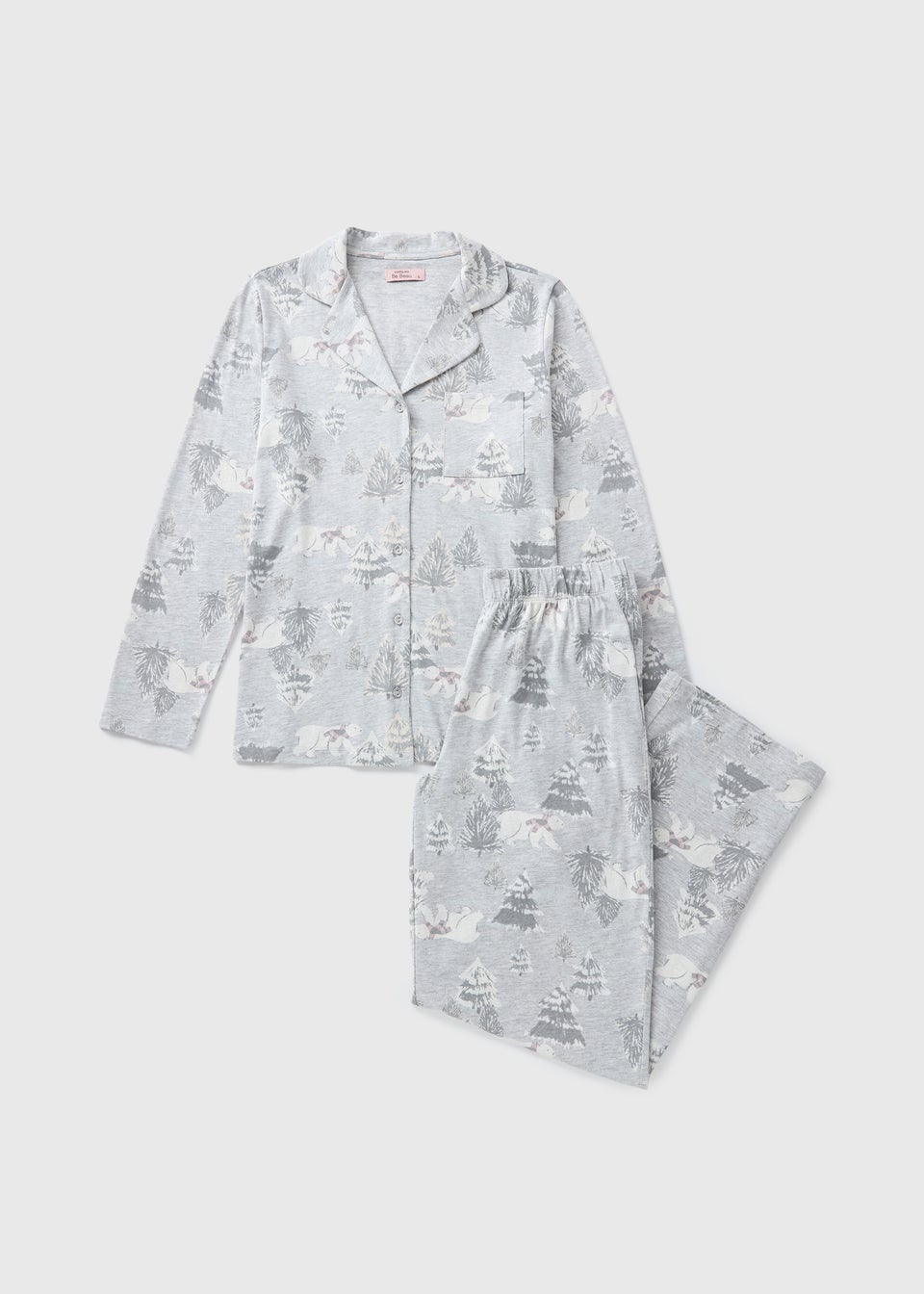 Wondrous Grey Bear Button Up Pyjama Set