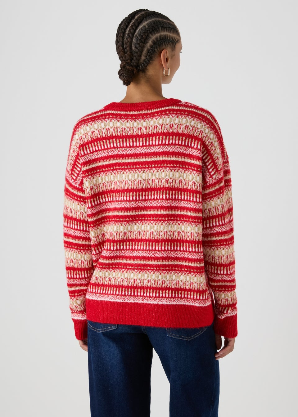 Red Knitted Fairisle Jumper