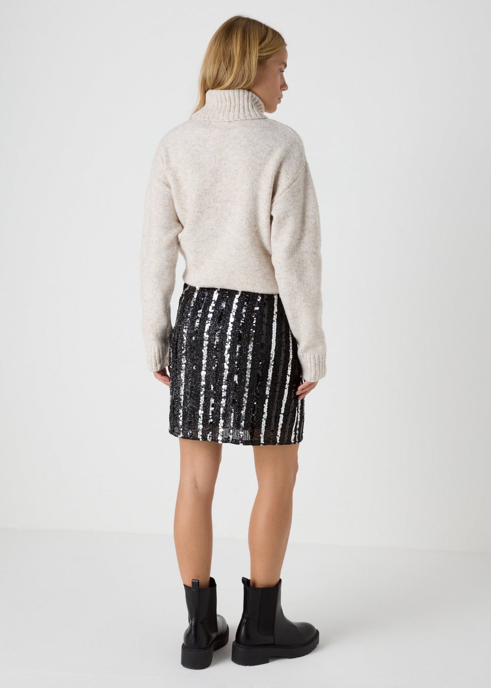 Black Sequin Mini Skirt Matalan
