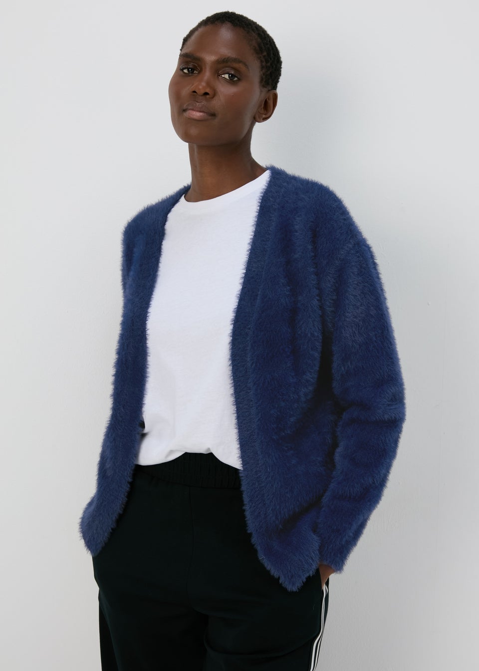 Navy Fluffy Cardigan Matalan