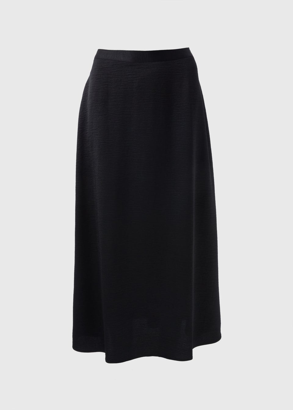 Black Satin Midaxi Slip Skirt