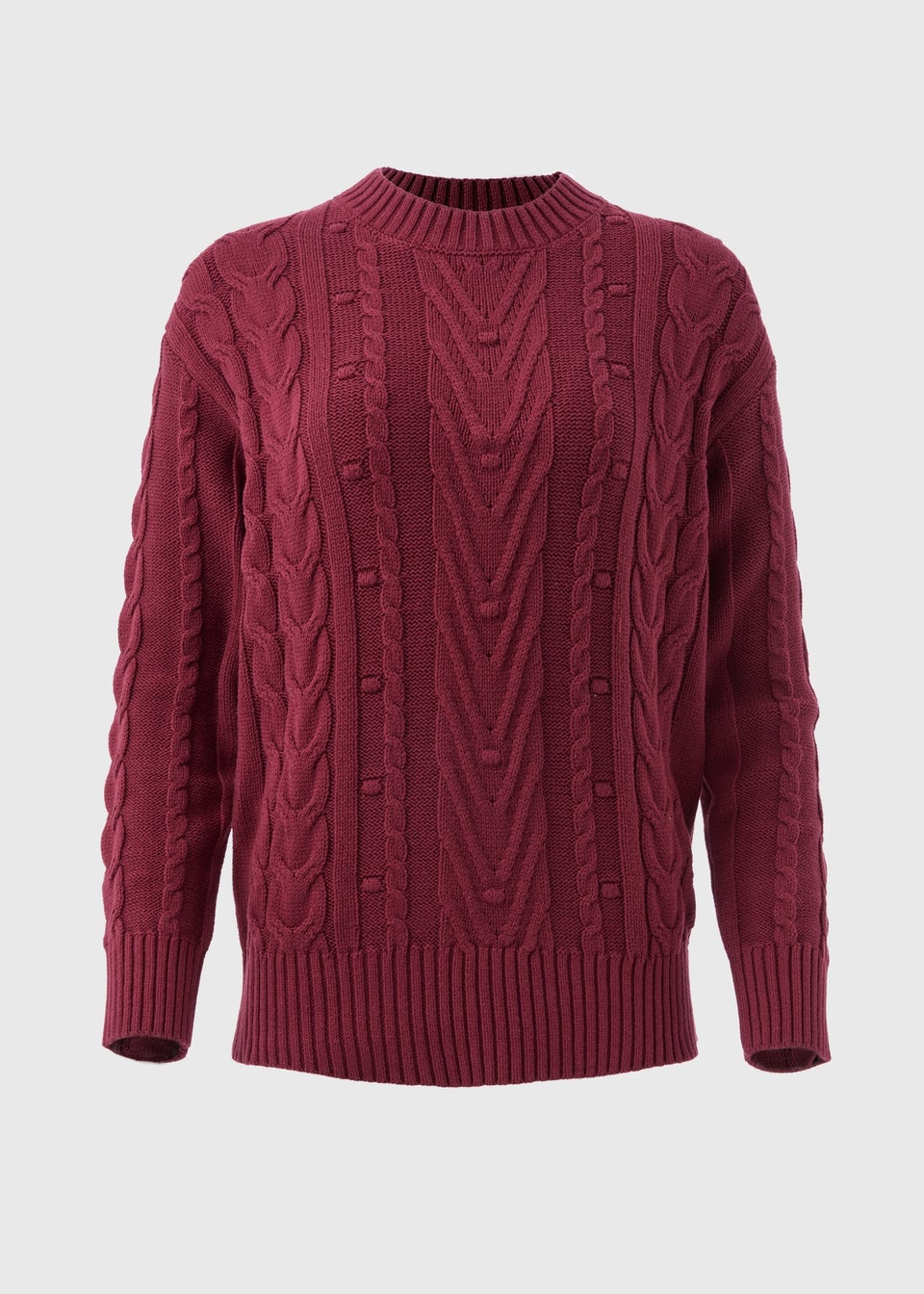 Burgundy Cable Knit Jumper Matalan