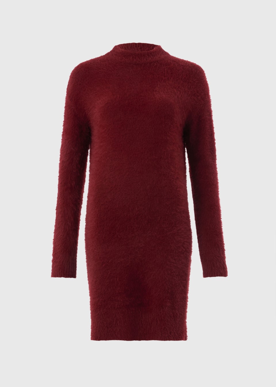 Burgundy Feather Jumper Mini Dress