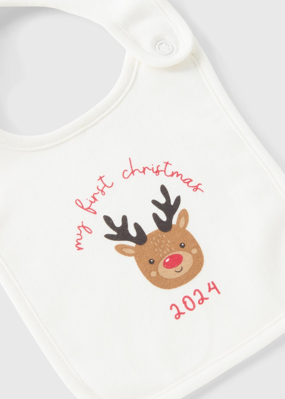 Baby Cream First Christmas Bib