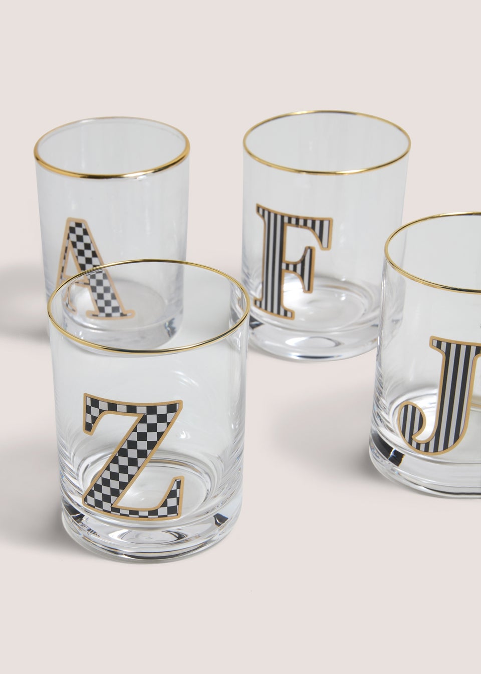 Mono Check Alphabet Glasses