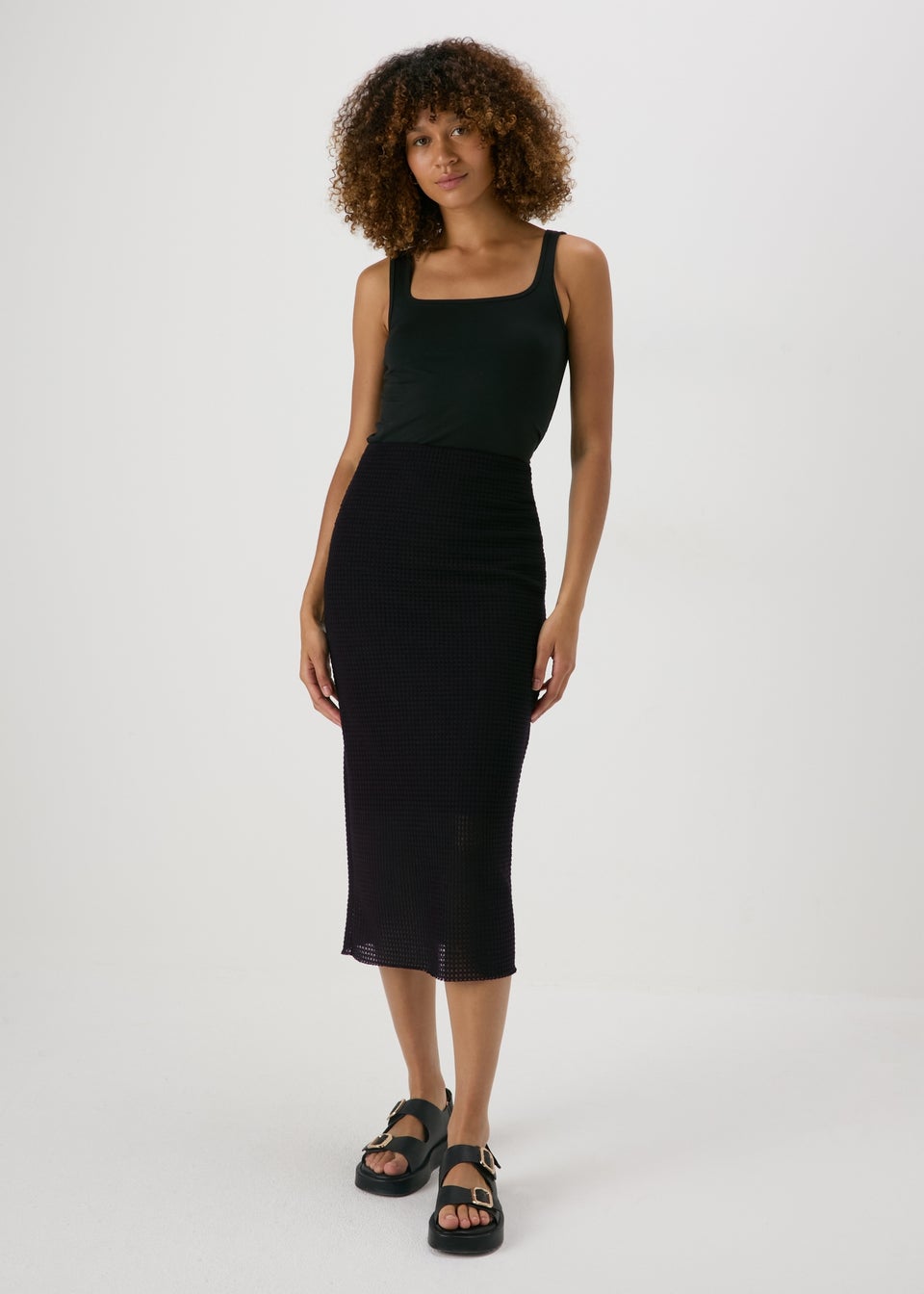 Black knit skirt cheap