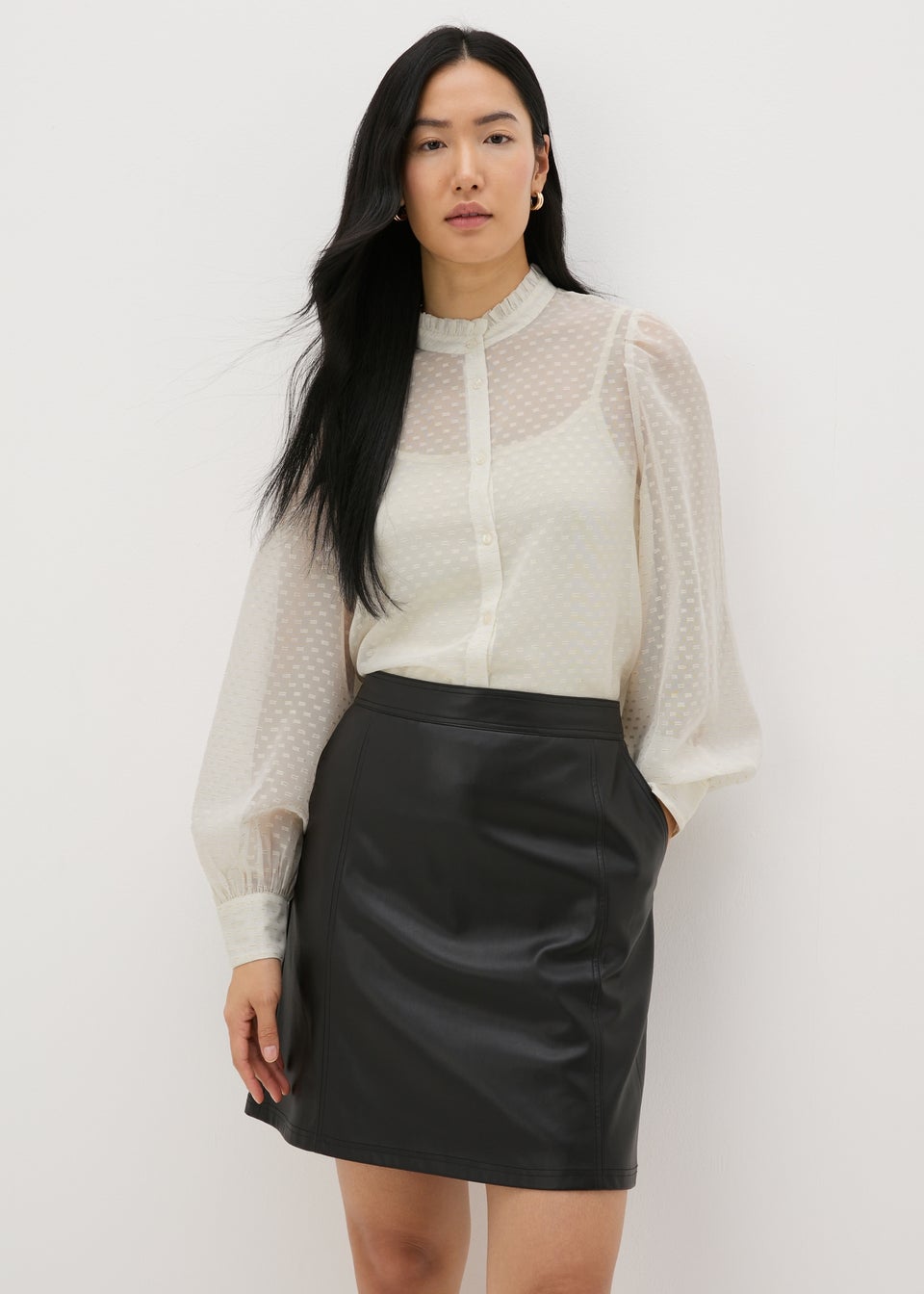 Cream Button Down Blouse