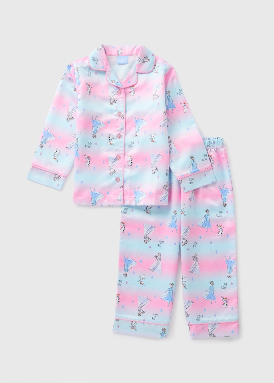 Disney Kids Blue Frozen Satin Pyjama Set