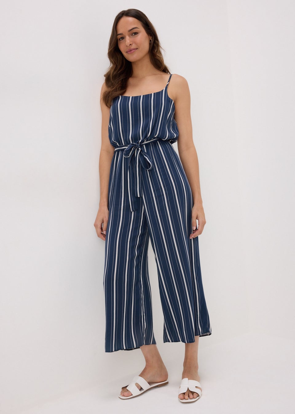 Navy and white striped playsuit best sale