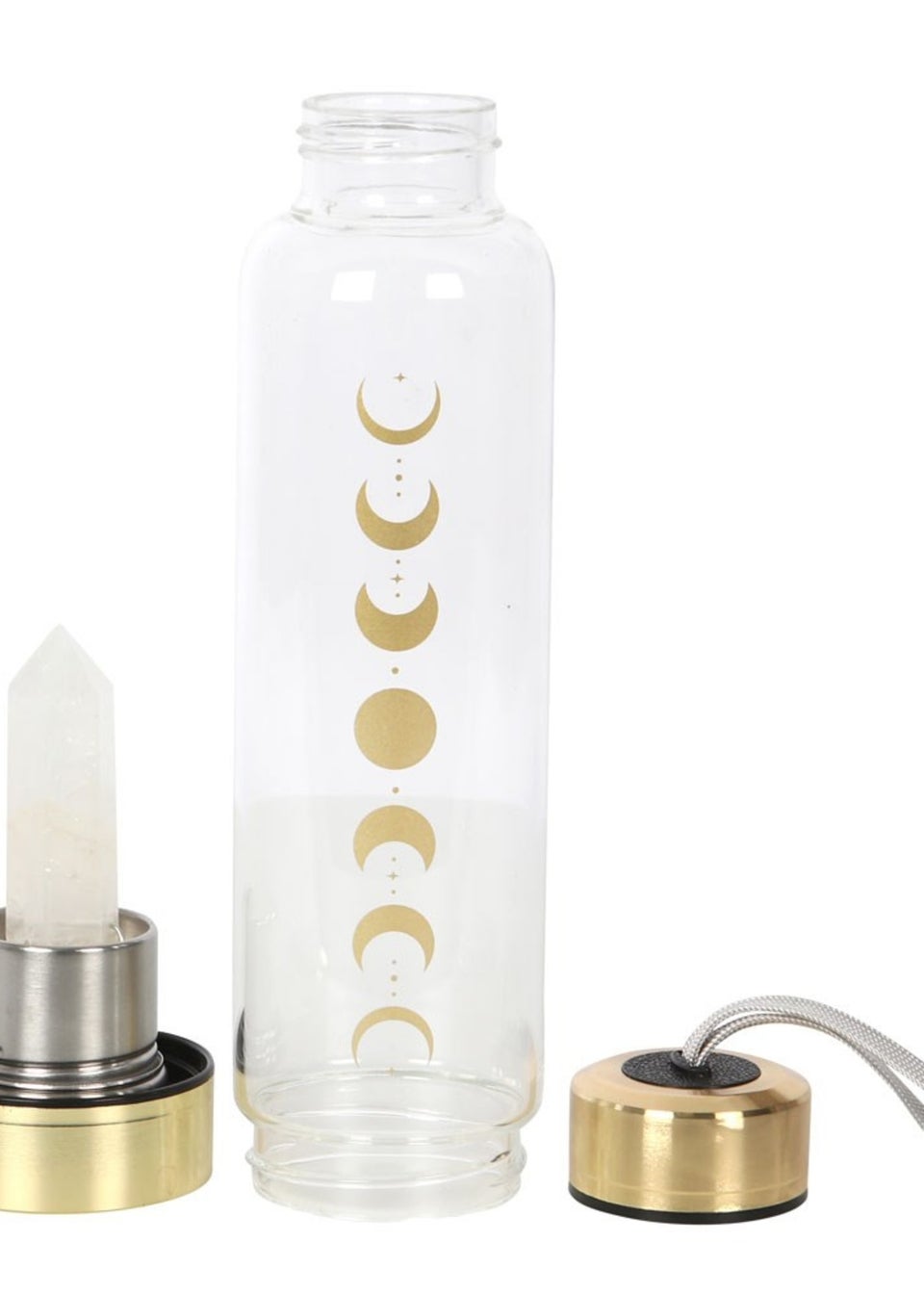 Something Different Clear Moon Phases Quartz Water Bottle