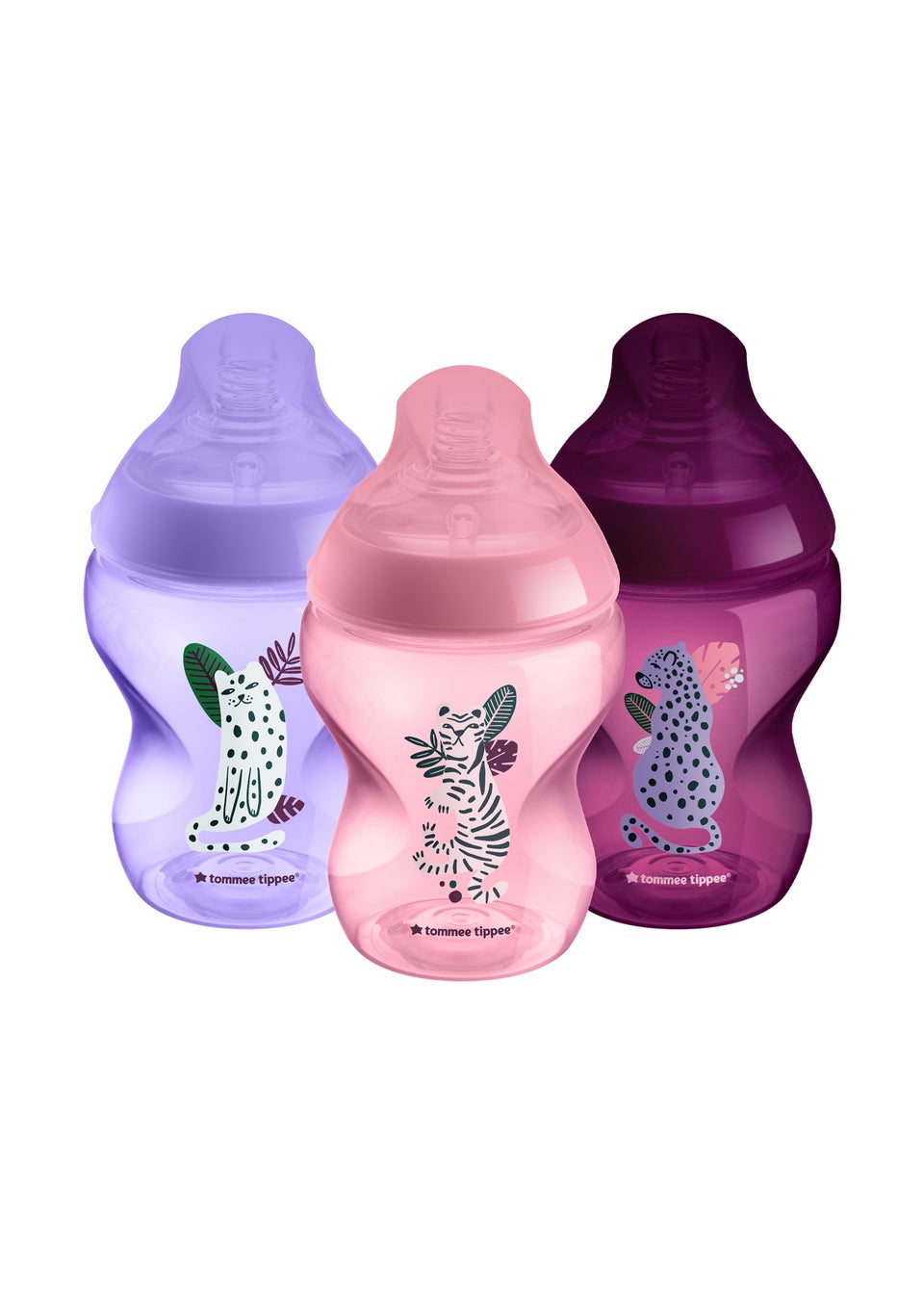 Tommee Tippee Purple CTN 3-Pack Jungle Bottle (260ml)