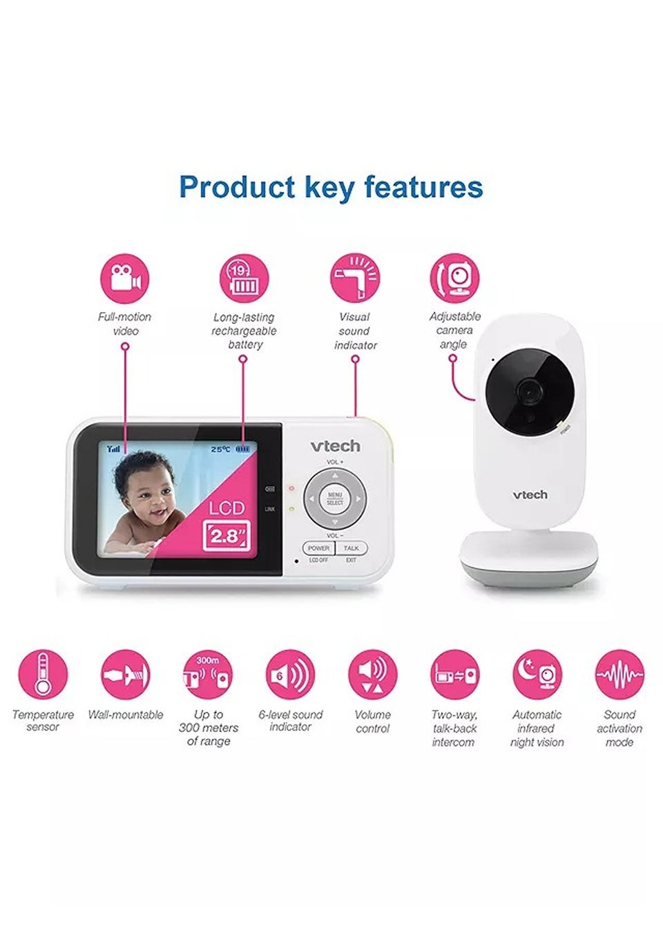 VTech Baby White Video Baby Monitor