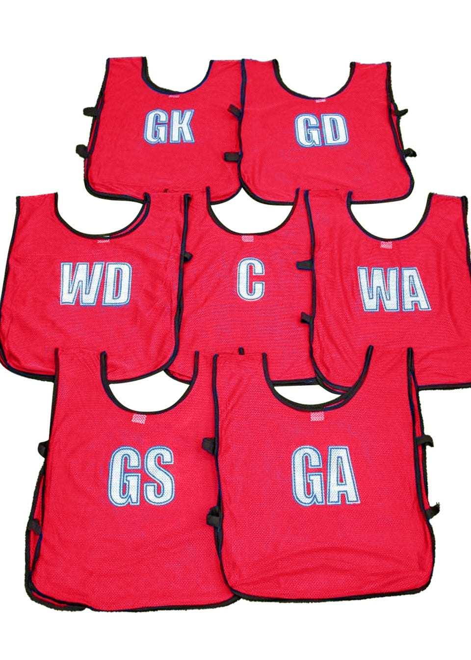 Precision Kids Red Mesh Netball Training Bib (Pack of 7)