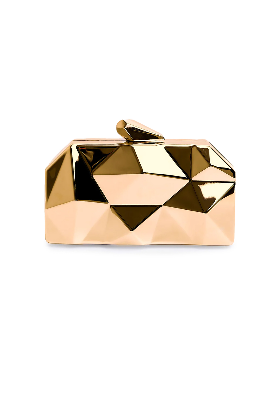 Where's That From Gold Melanie Geometric Pattern Clutch Bag