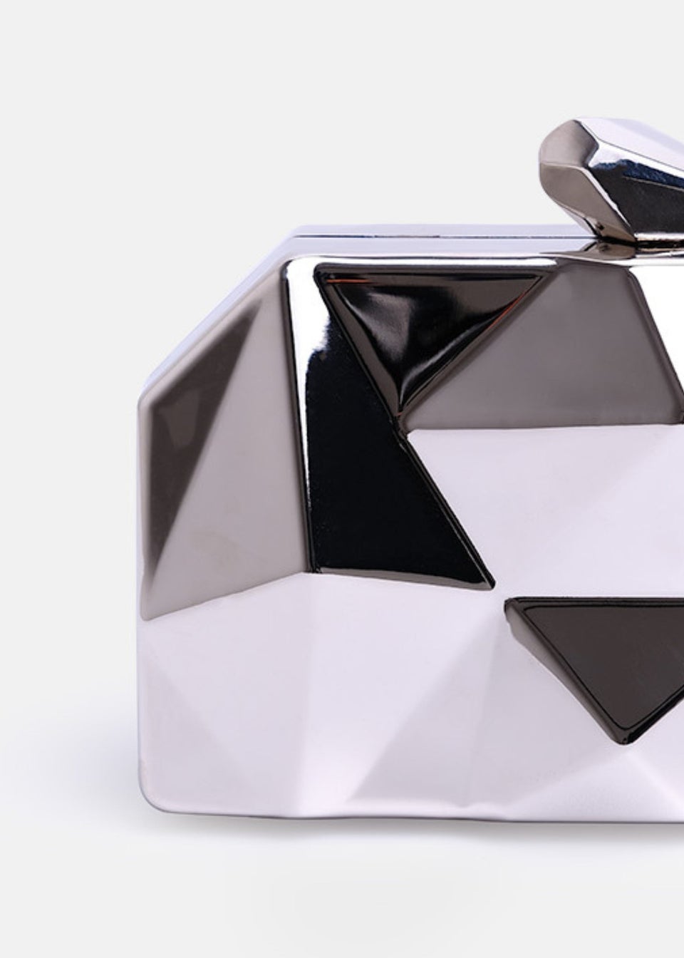 Where's That From Silver Melanie Geometric Pattern Clutch Bag