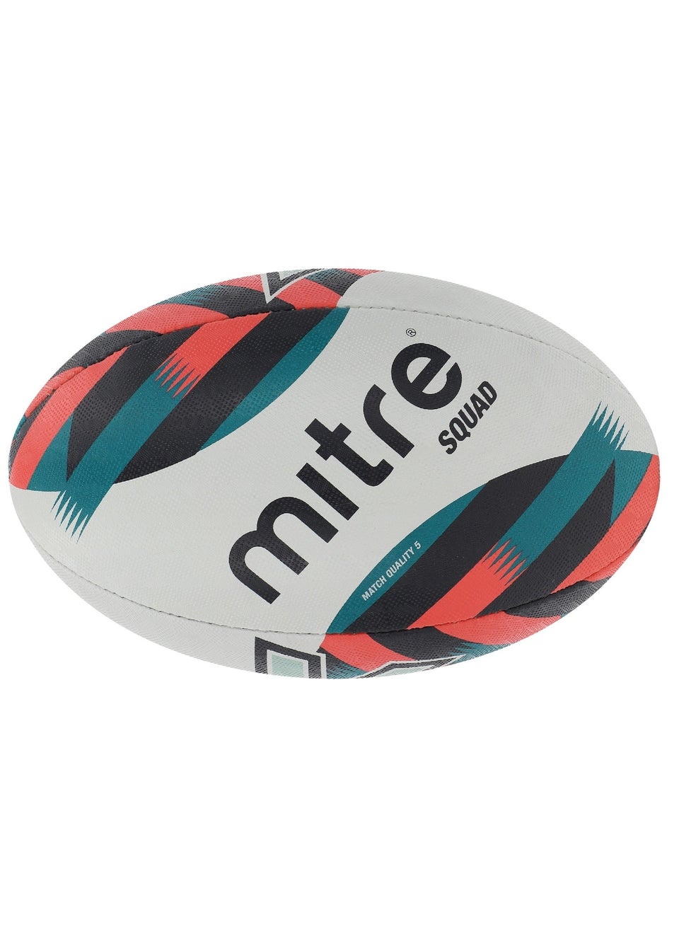 Mitre White / Light Blue Squad Rugby Ball