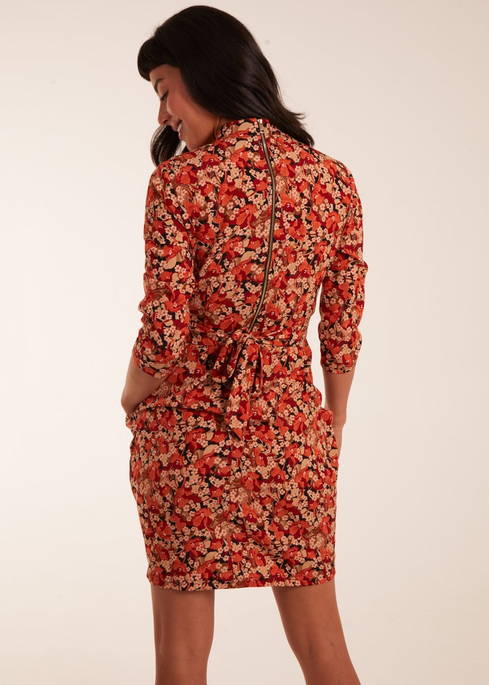Blue vanilla red leopard print high neck dress top