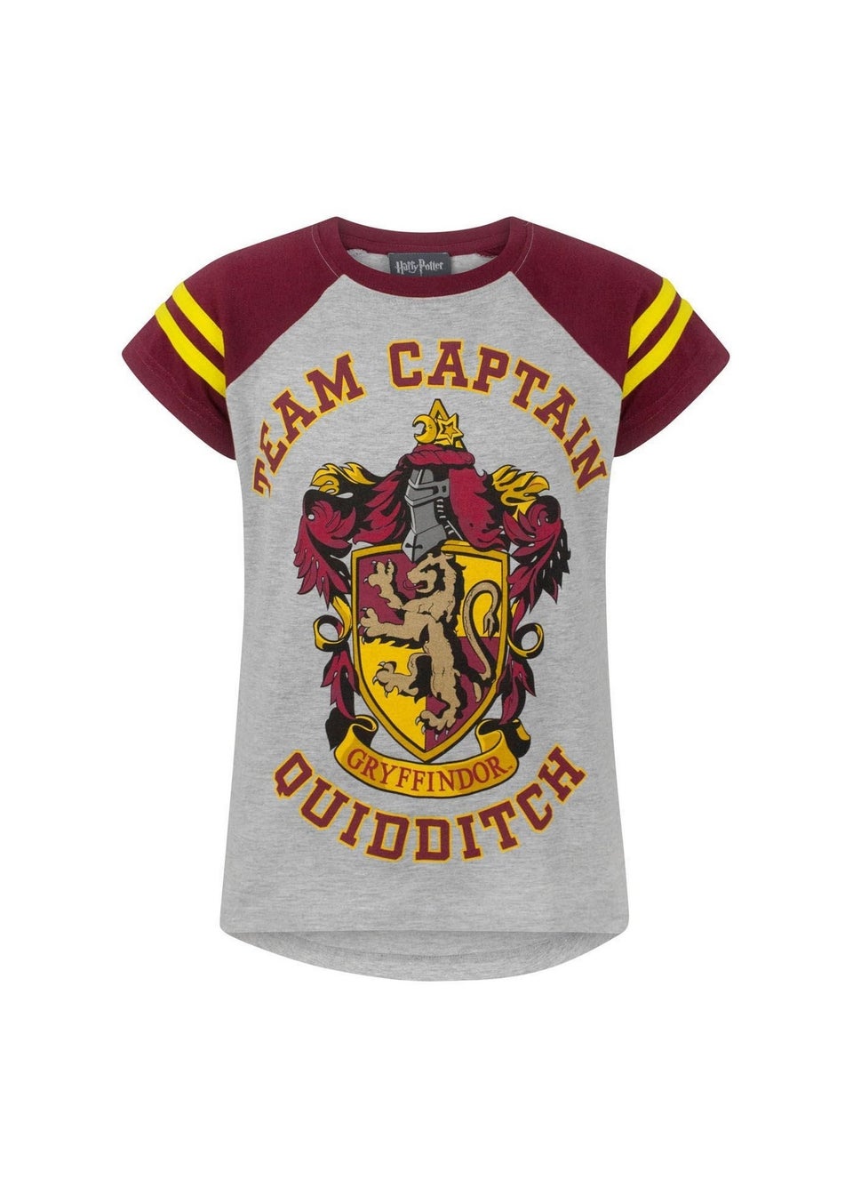 Harry Potter Grey Girls Gryffindor Team Captain T-Shirt (5-14 yrs)
