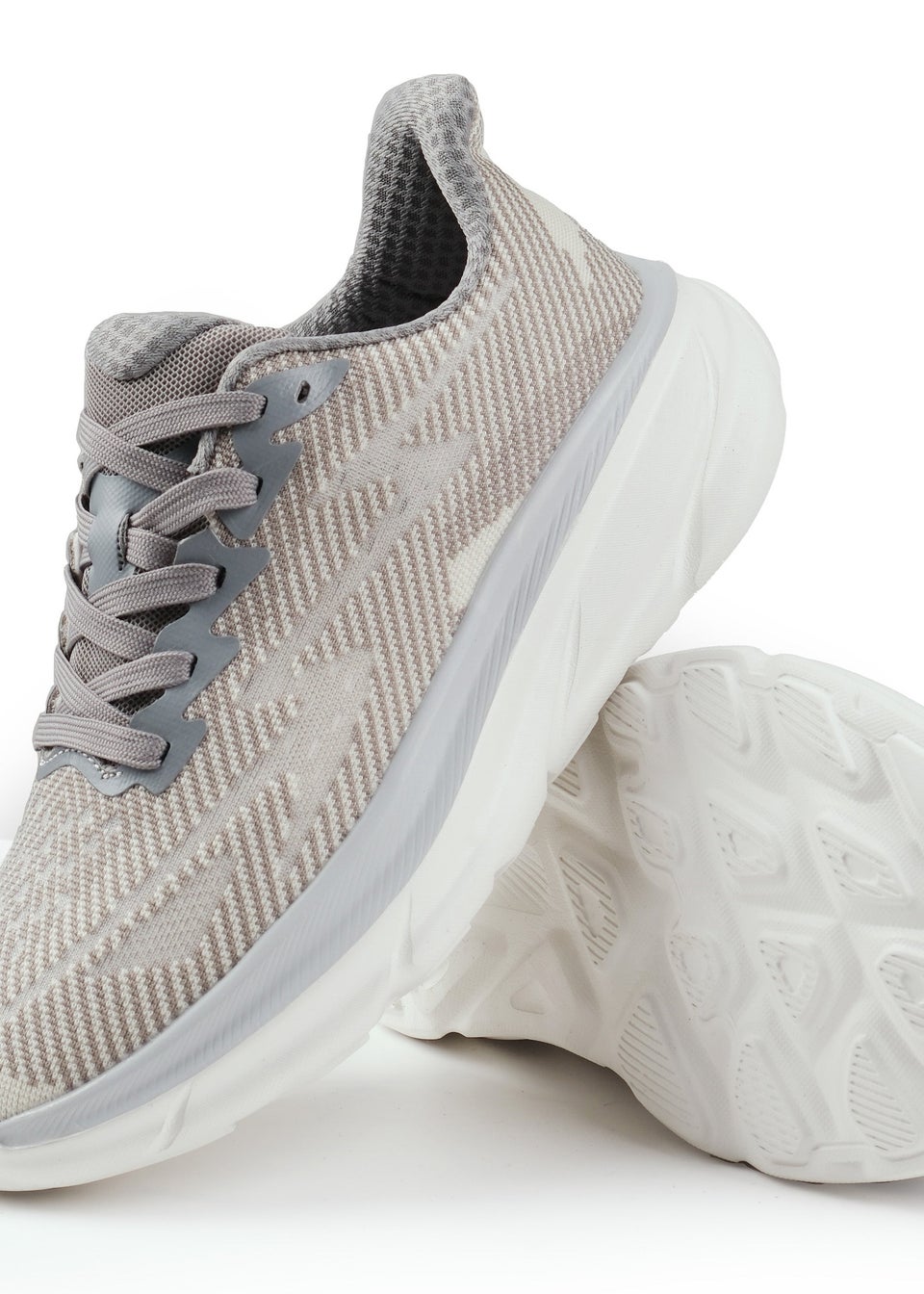 Where's That From Grey Track Breathable Mesh Runner Trainers