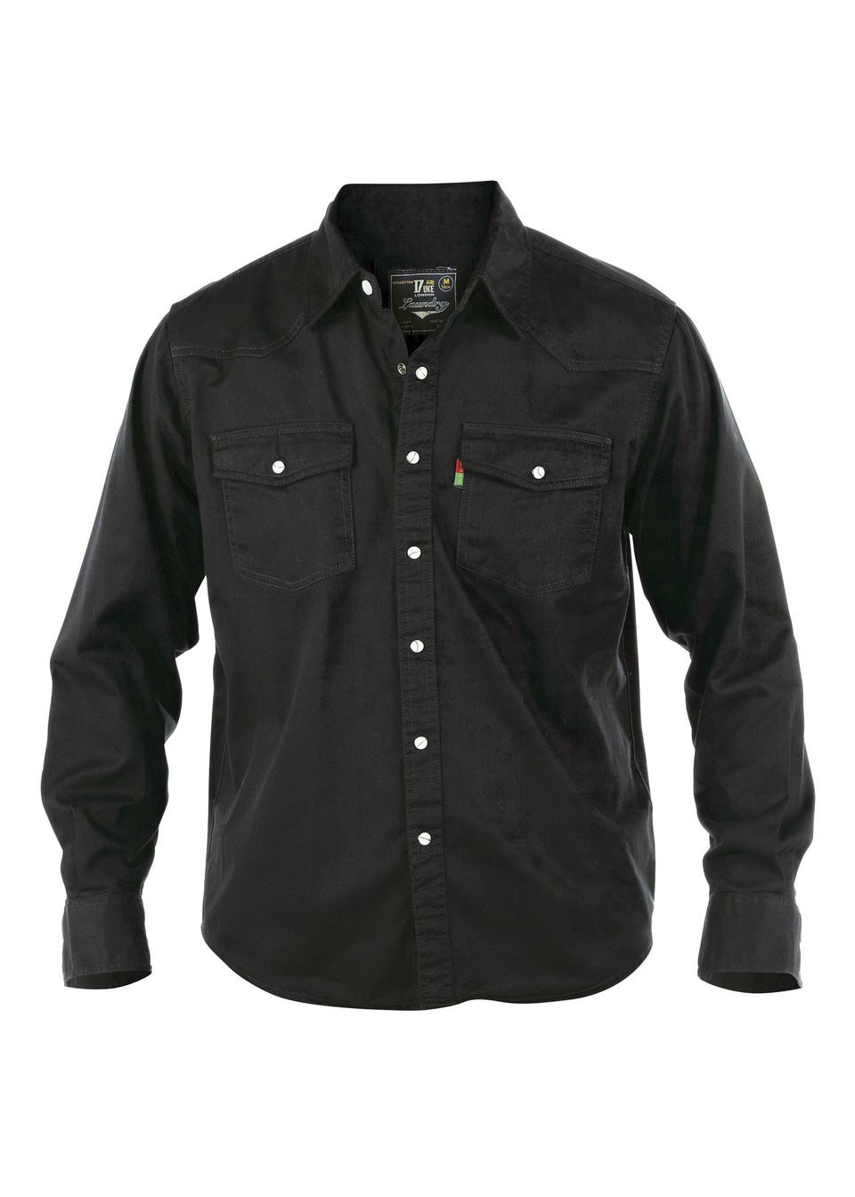Duke Black Western Style Denim Shirt
