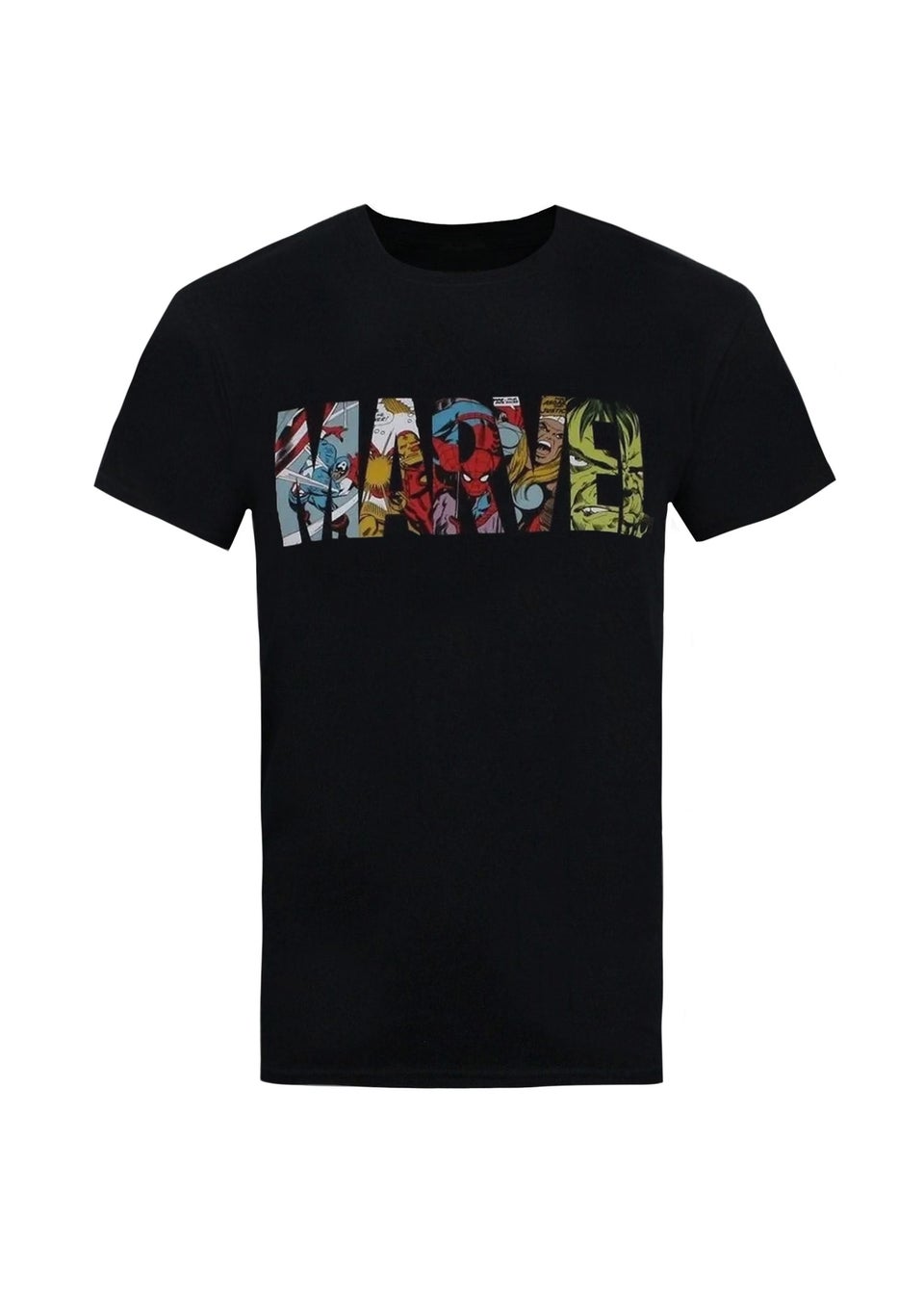 Marvel Black Comic Strip Logo T-Shirt