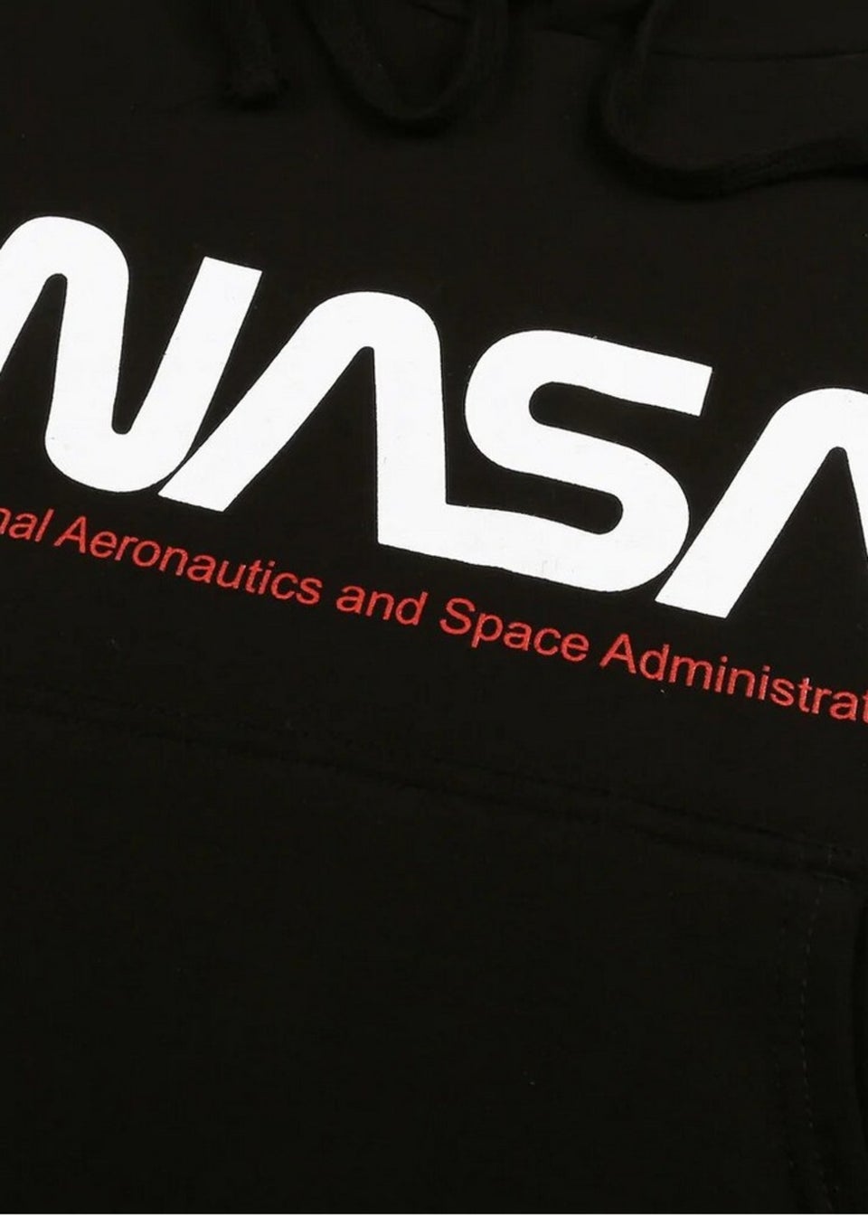 NASA Black Insignia Cropped Hoodie
