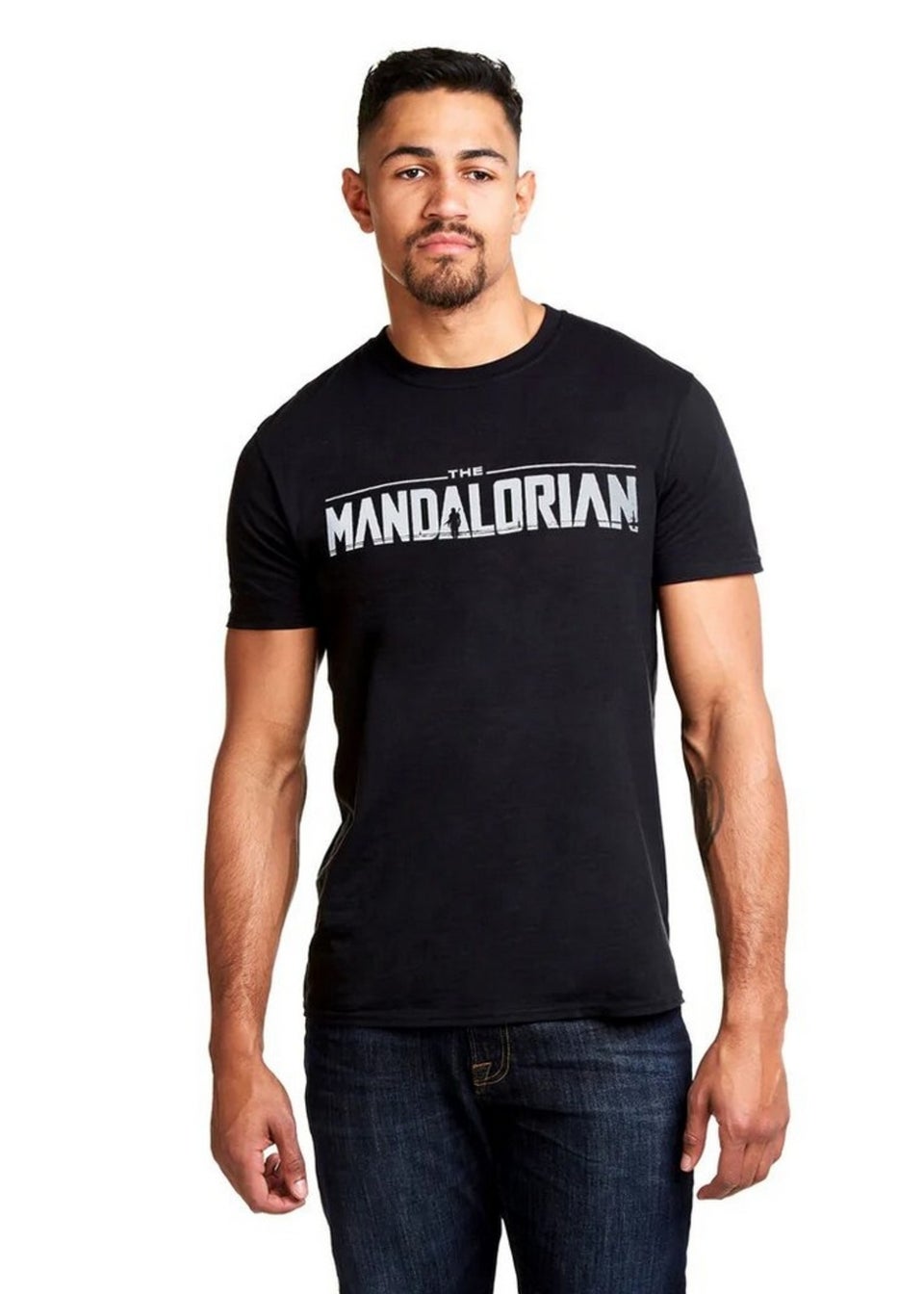 Star Wars Black The Mandalorian Logo T-Shirt