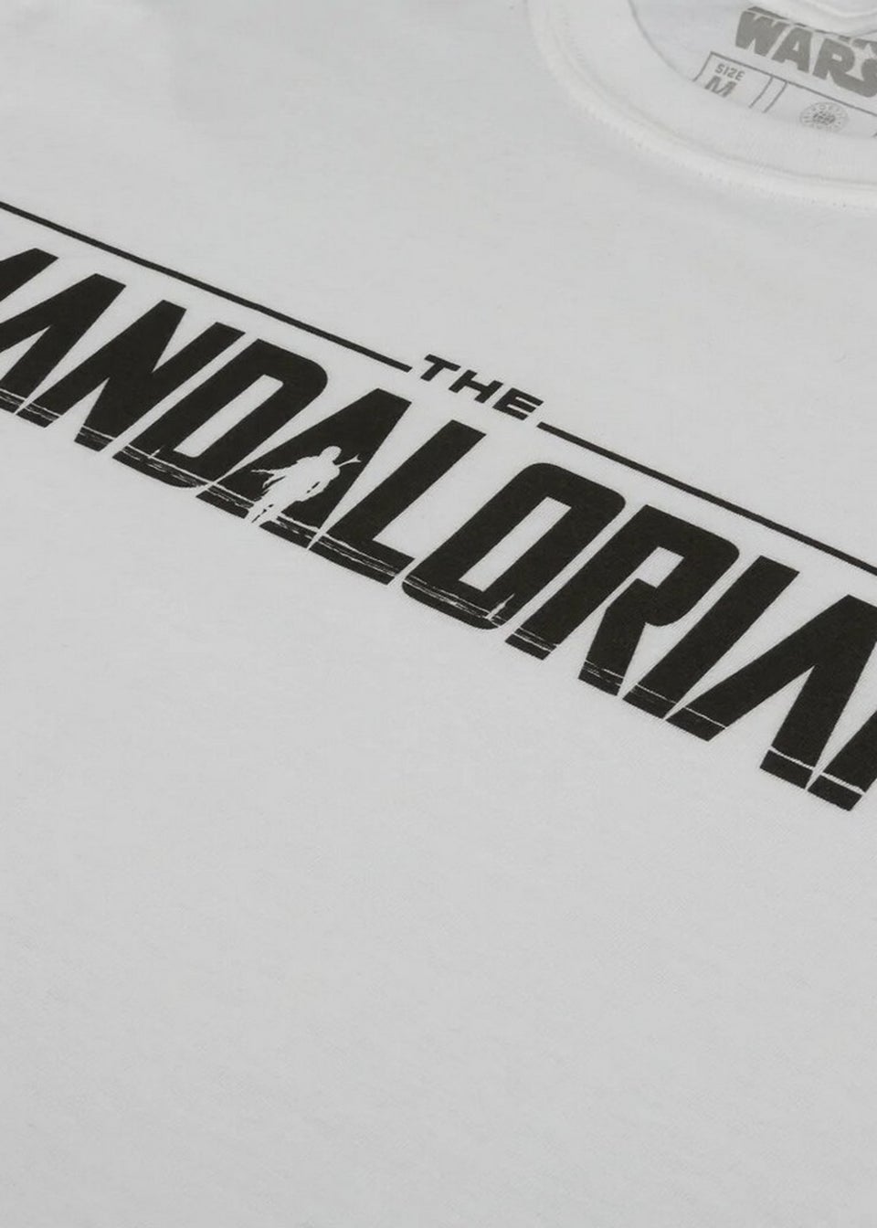 Star Wars White The Mandalorian Logo T-Shirt