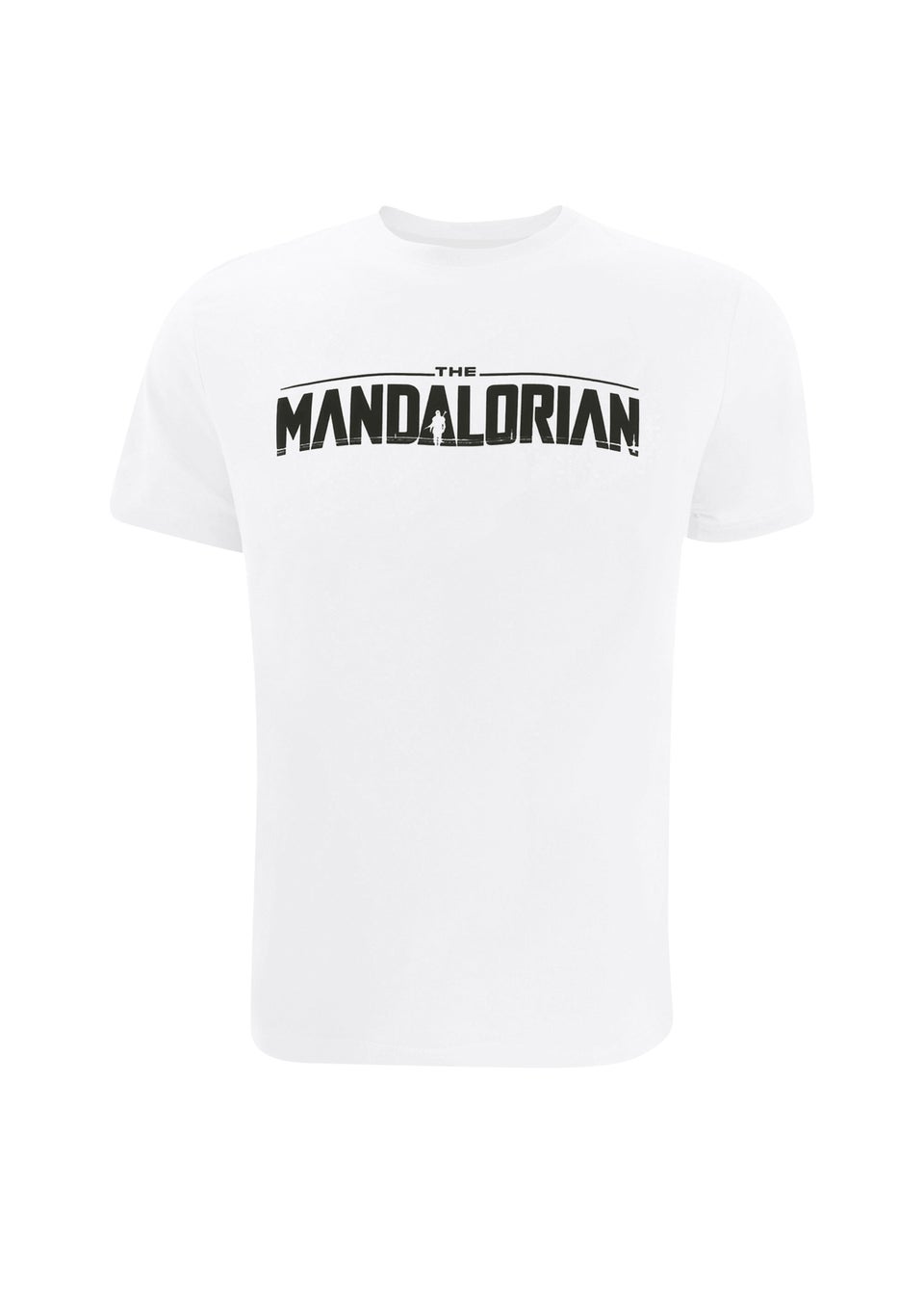 Star Wars White The Mandalorian Logo T-Shirt