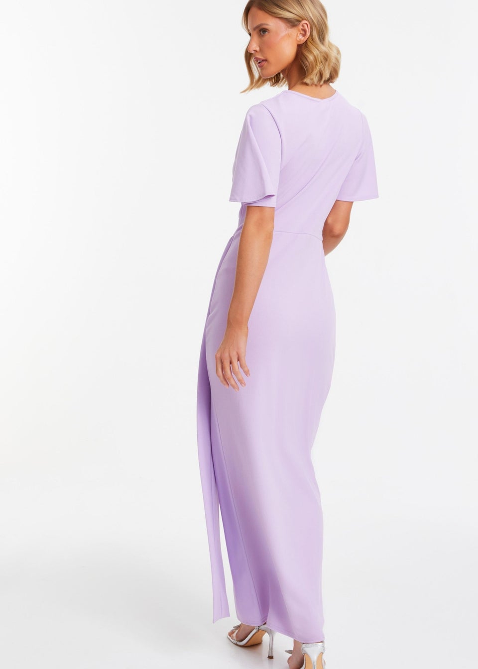 Quiz Purple Wrap Maxi Dress