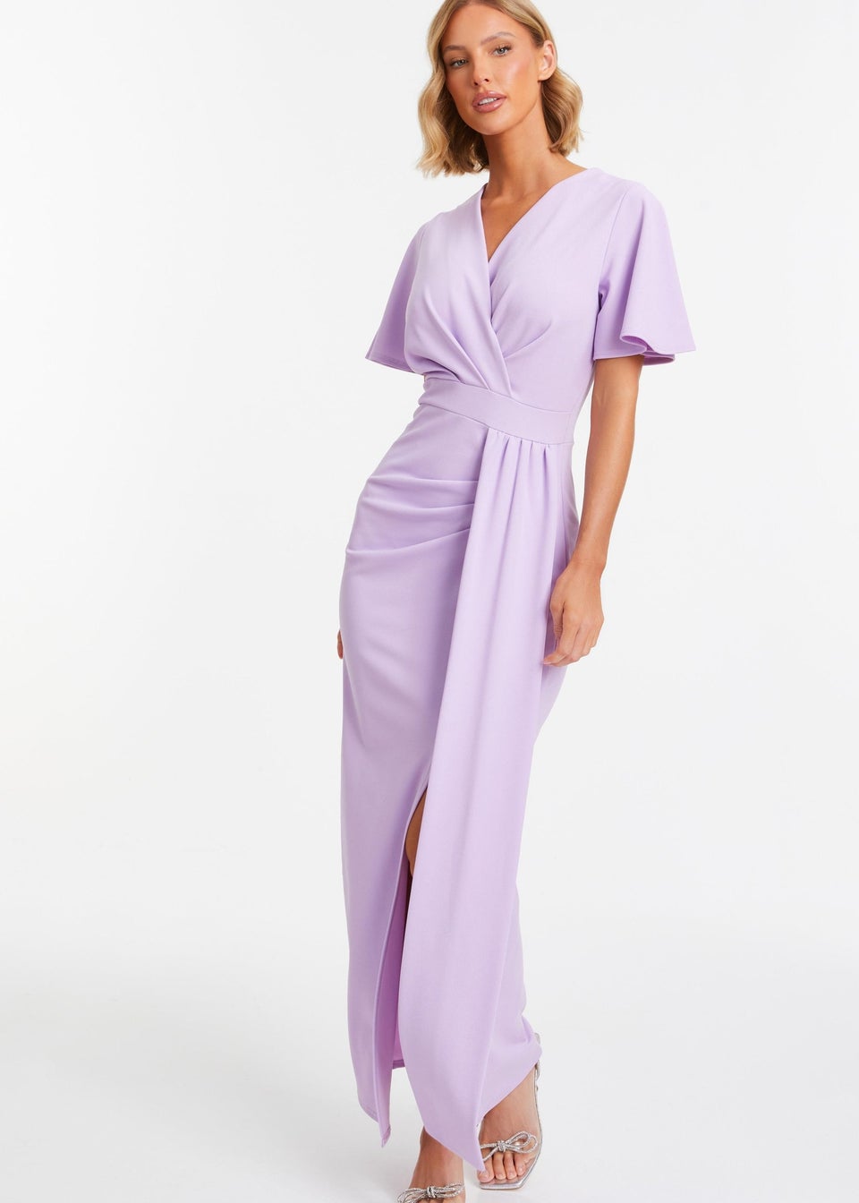 Quiz Purple Wrap Maxi Dress