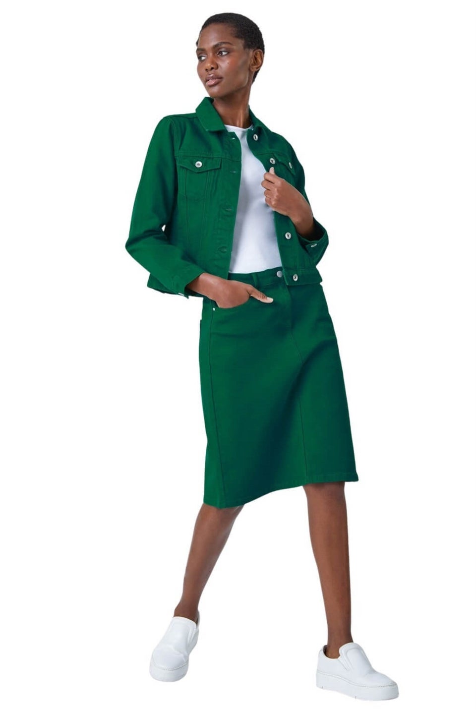 Roman Green Classic Cotton Denim Jacket