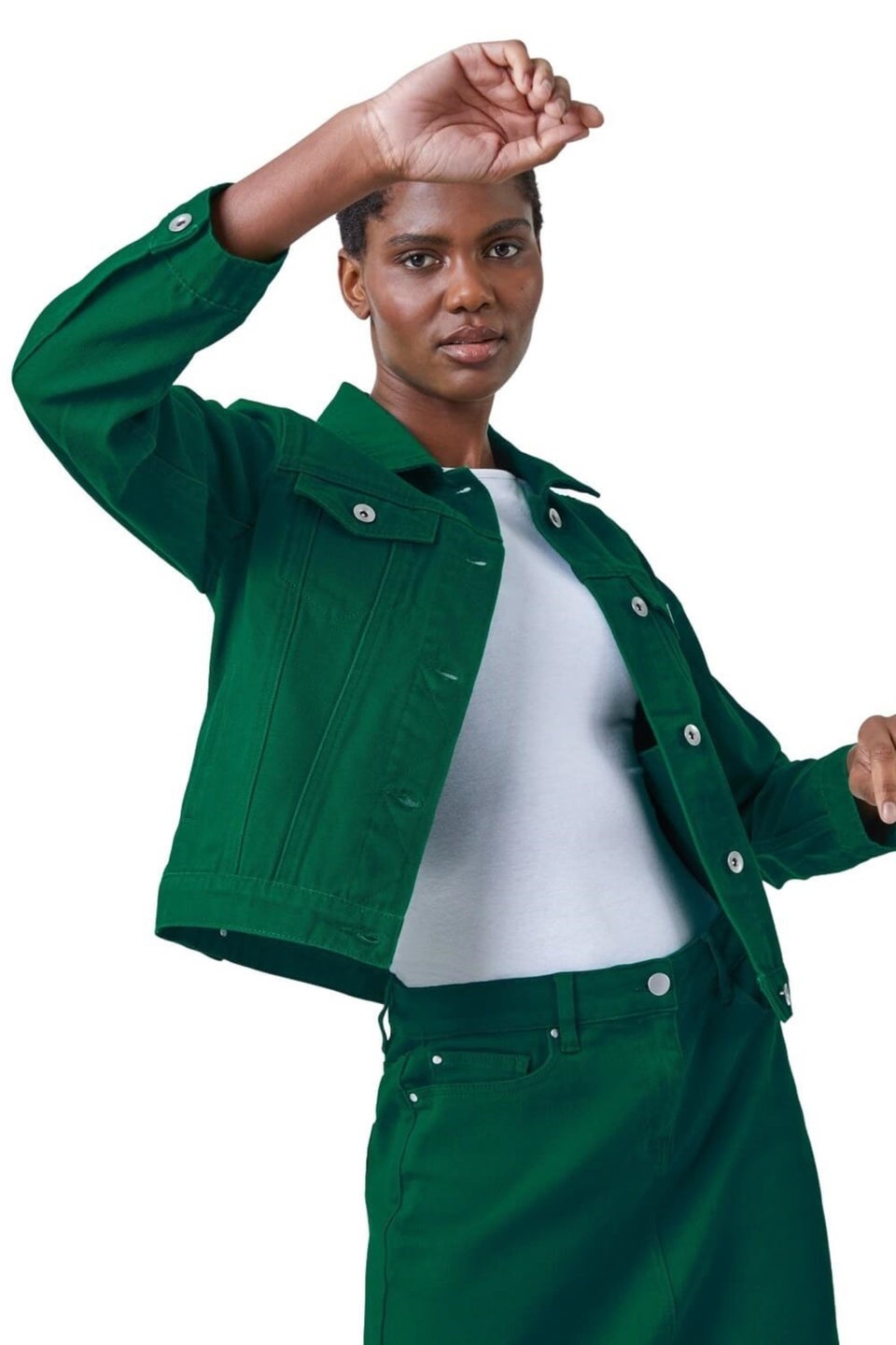 Roman Green Classic Cotton Denim Jacket