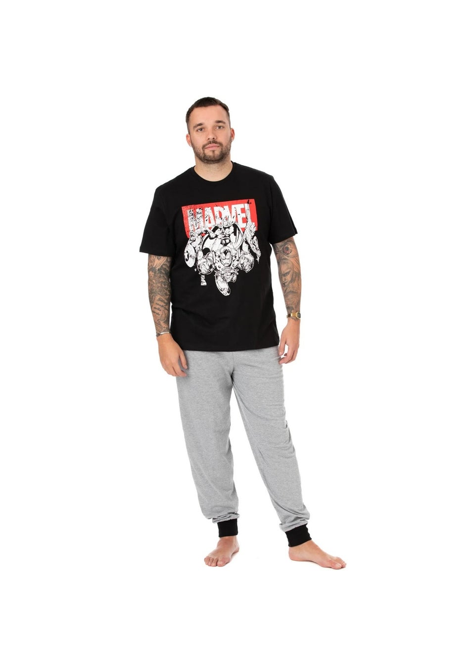Marvel Black/Grey Superhero Pyjama Set