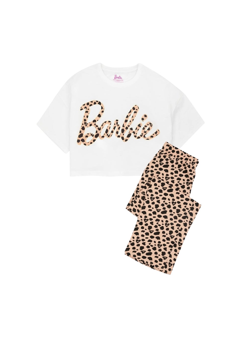 Barbie White Animal Print Pyjama Set