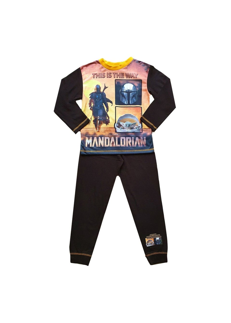 Star Wars Kids Black The Mandalorian Long Pyjama Set (5-12 yrs)