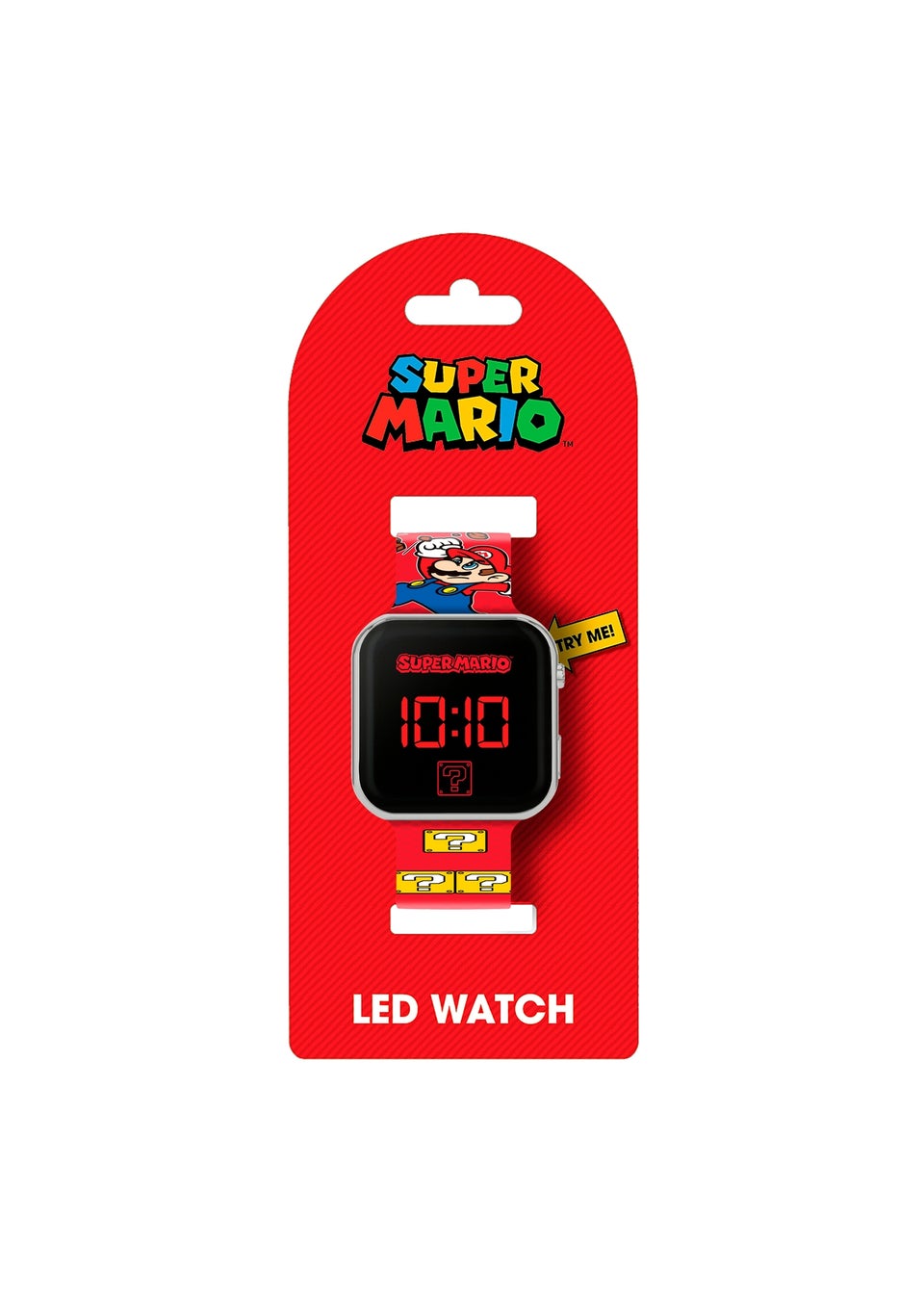 Super Mario Red Printed Strap LED Watch