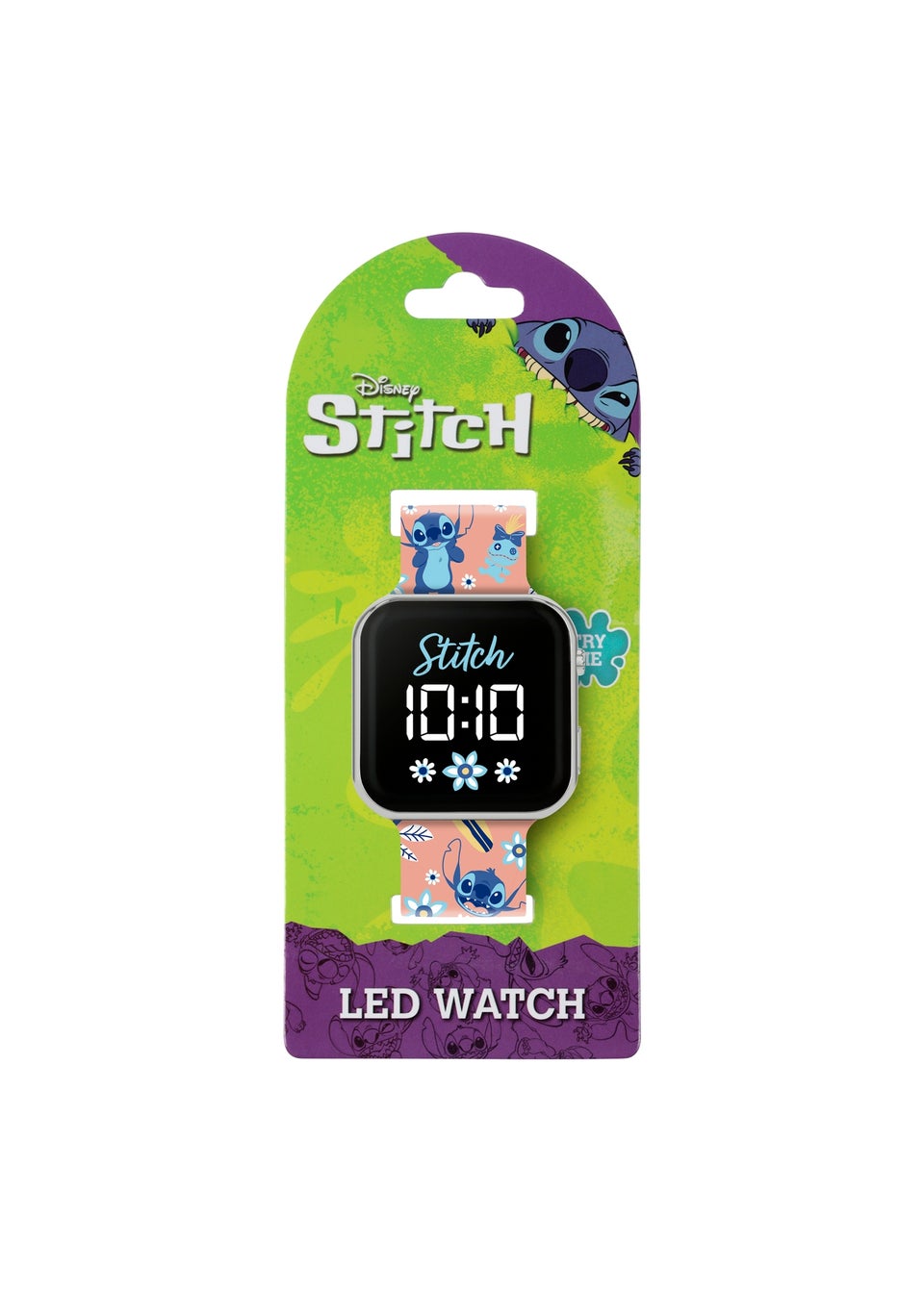 Disney Stitch Pink Stitch Printed Strap LED Watch