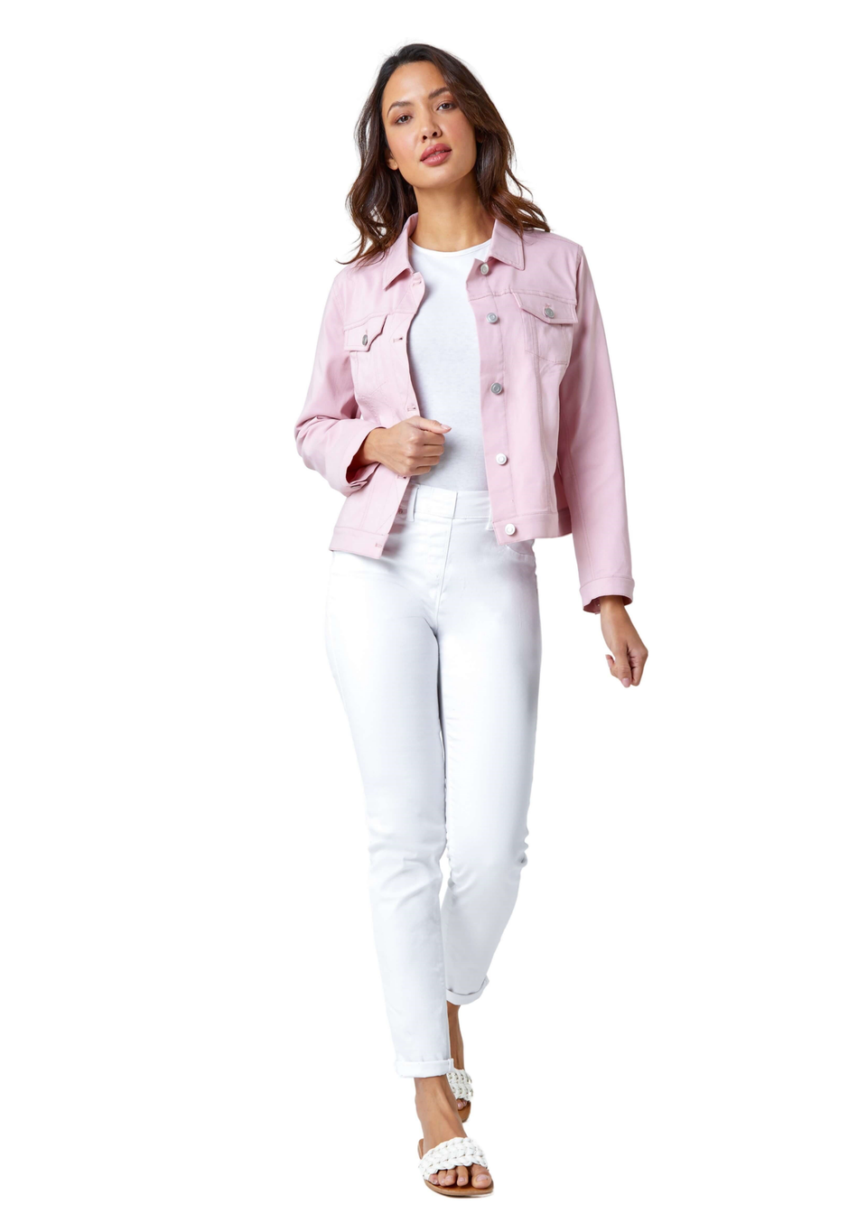 Light Pink Stretch Pocket Detail Jacket