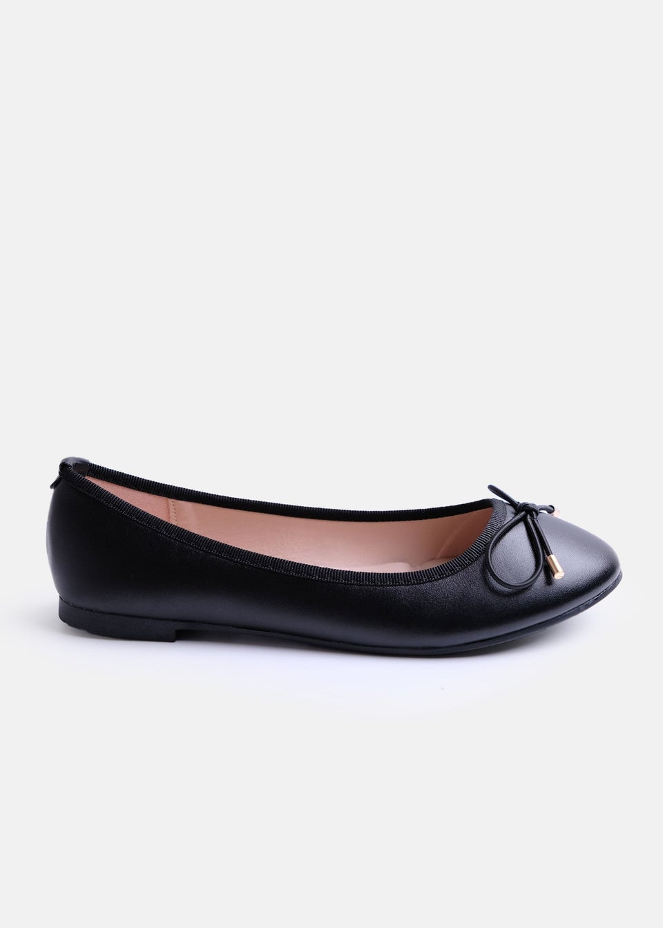 Where's That From Black Tallulah Wide Fit PU Flat Pumps