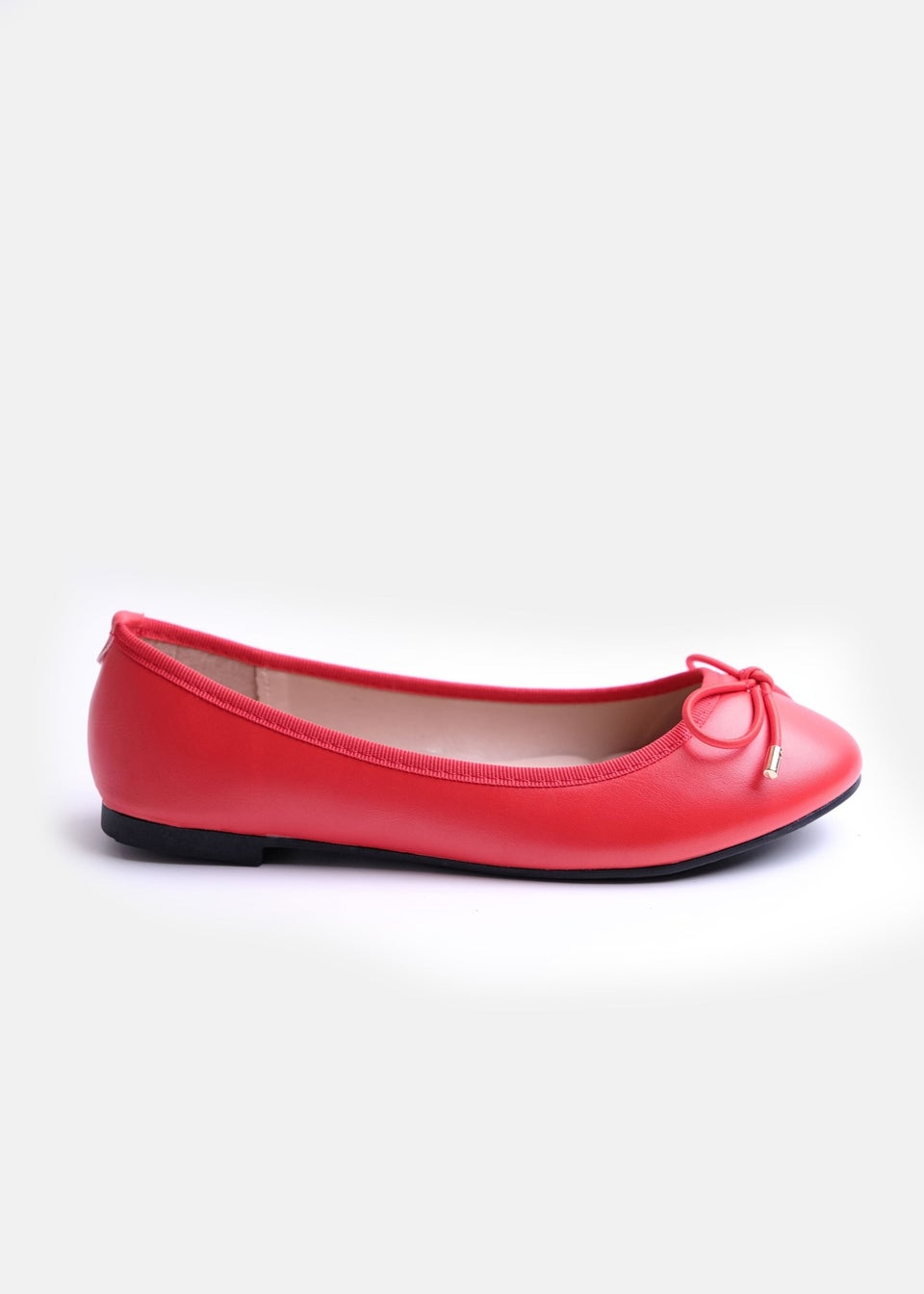 Where's That From Red Tallulah Wide Fit PU Flat Pumps