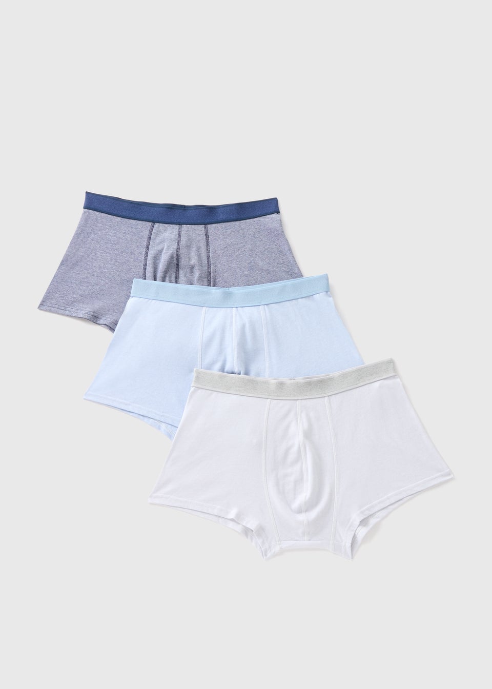 3 Pack Blue Pique Boxers