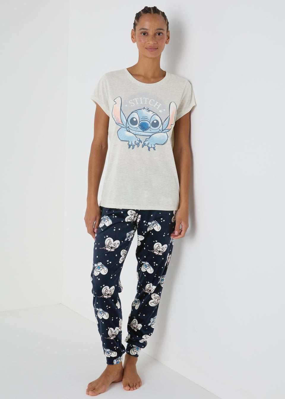 Disney Grey Stitch Slinky Pyjama Set