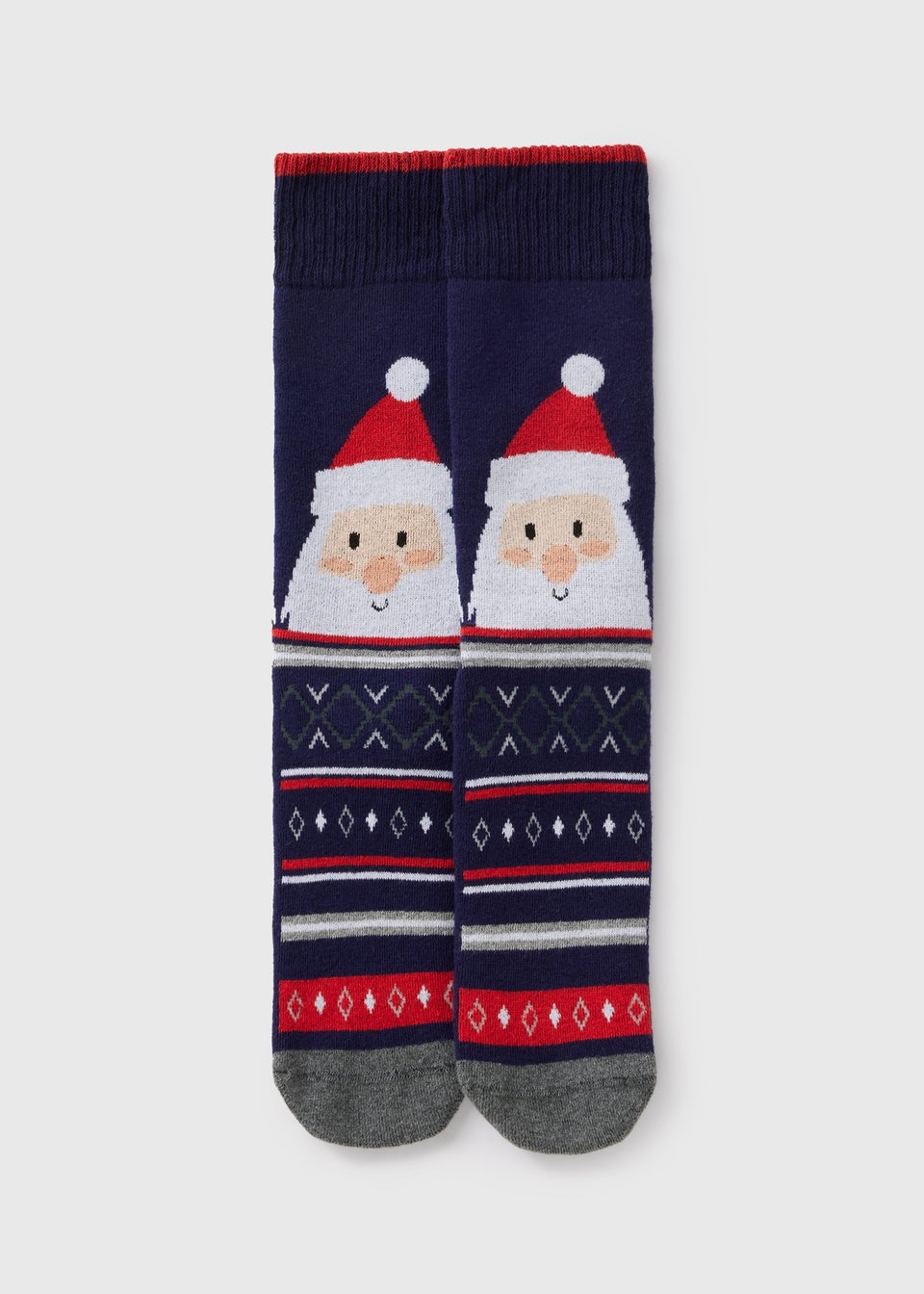 Navy Santa Slipper Socks. Matalan