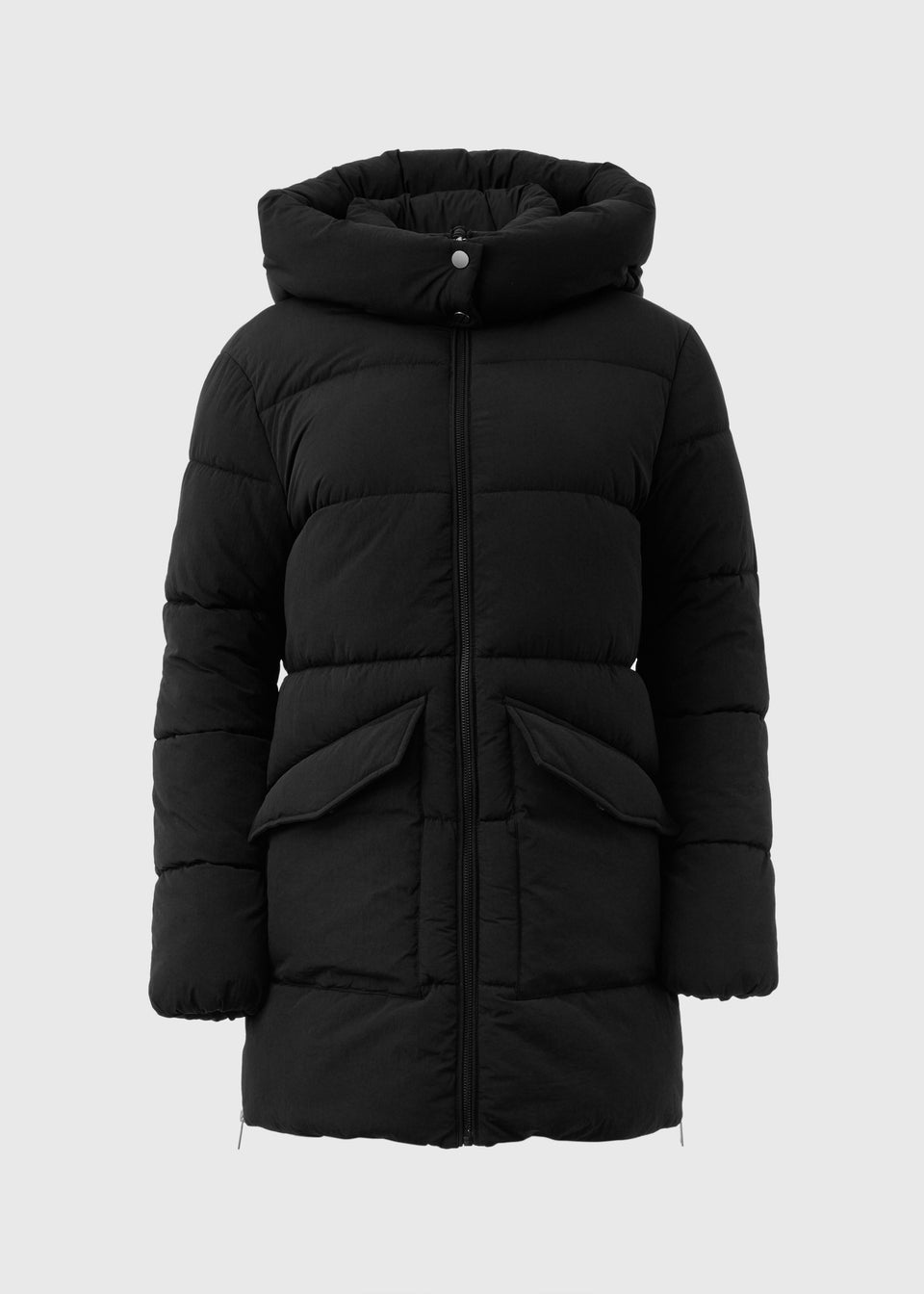 Papaya Petite Black Mid Length Padded Coat Matalan