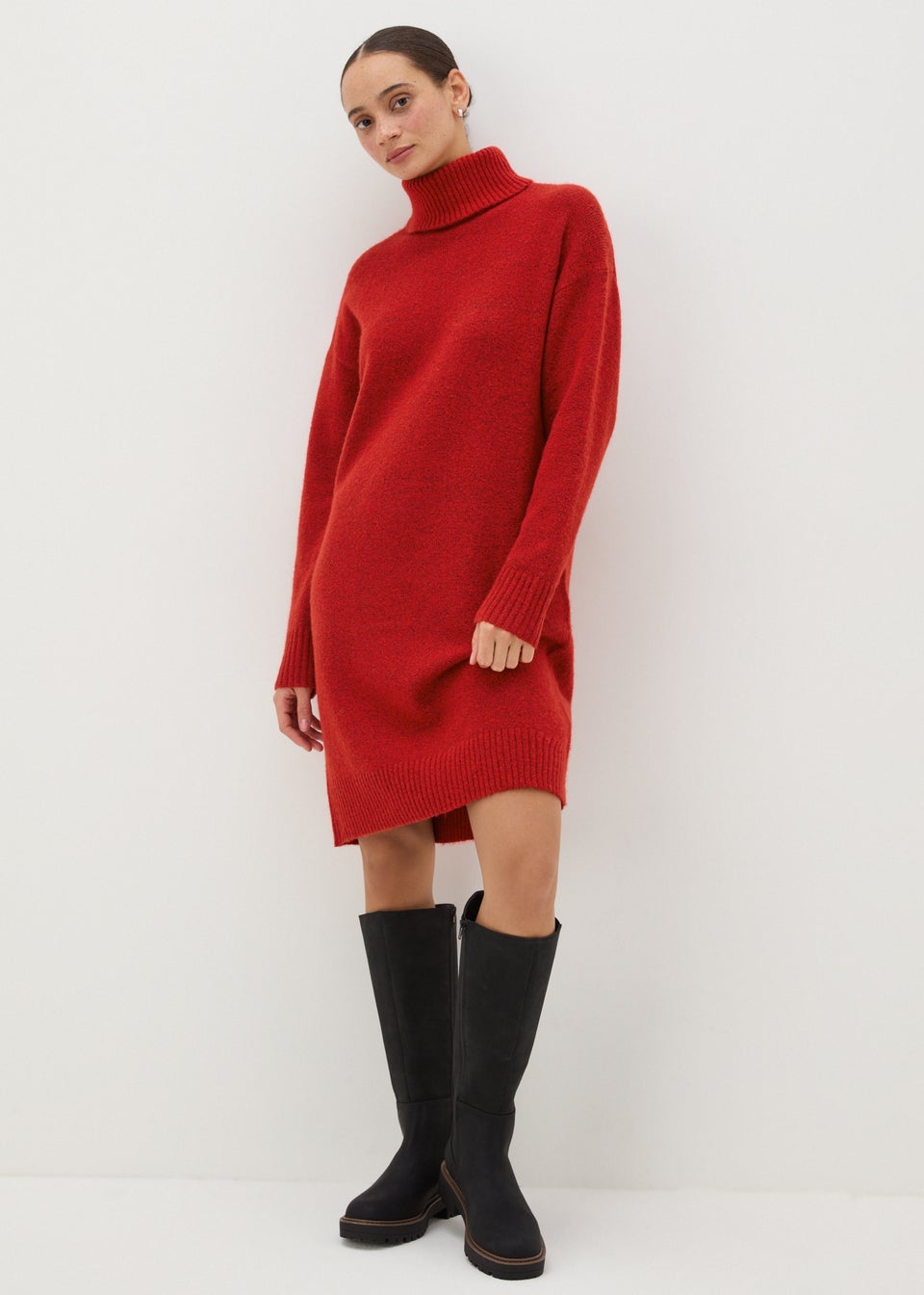 Roll neck knitted midi dress outlet